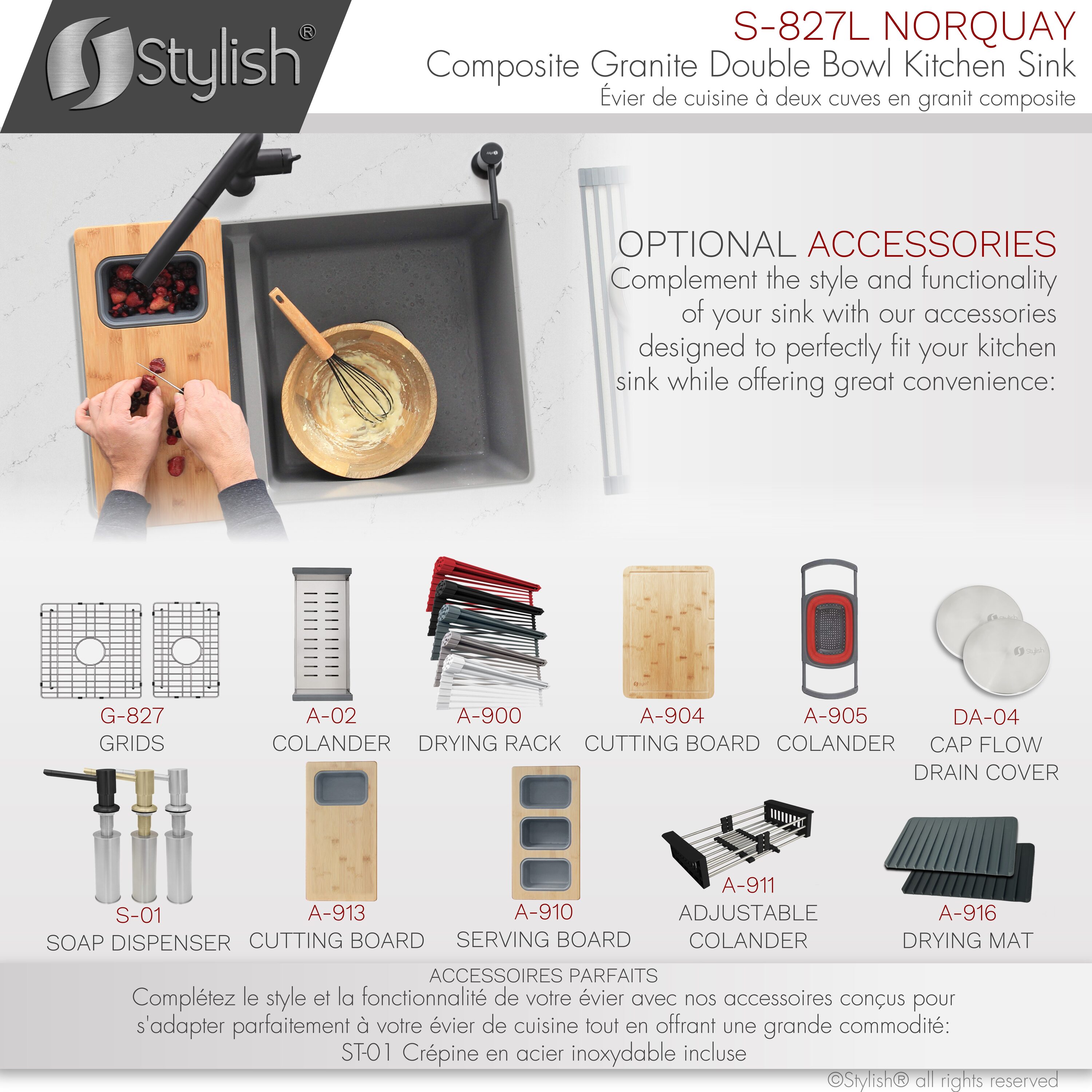 Stylish S-827L1 Kitchen-Sinks - View #9