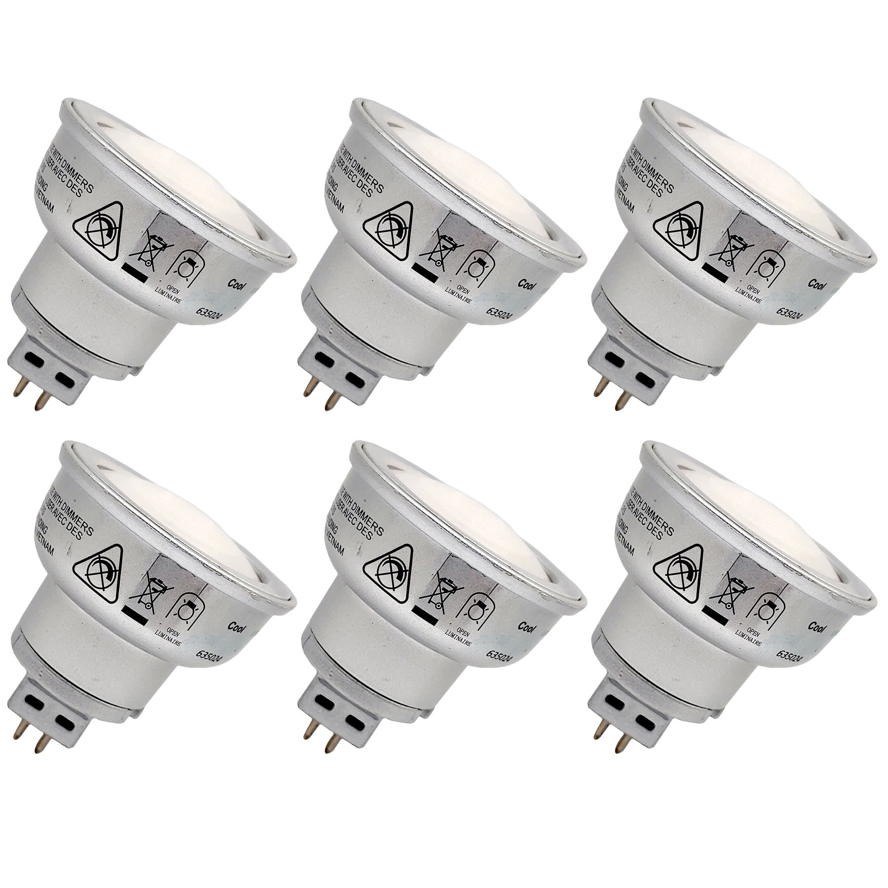 Viribright Lighting 752149-6MC VIRITRUE 90+ 35 -Watt EQ MR16 Daylight G5.3 base Dimmable LED Spot Flood Light Bulb 6 -Pack