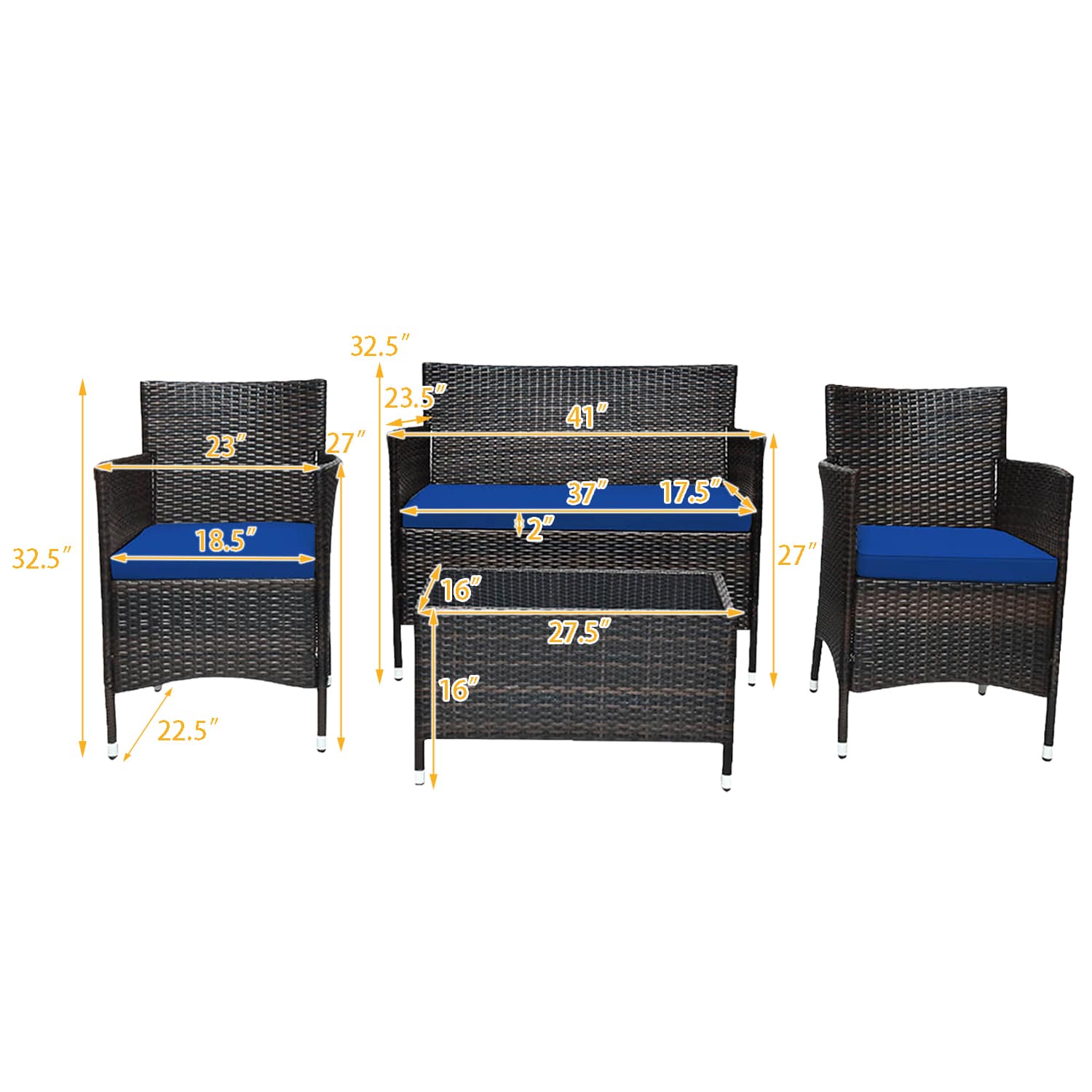 WELLFOR OUJ67772NY Patio-Conversation-Sets - View #10