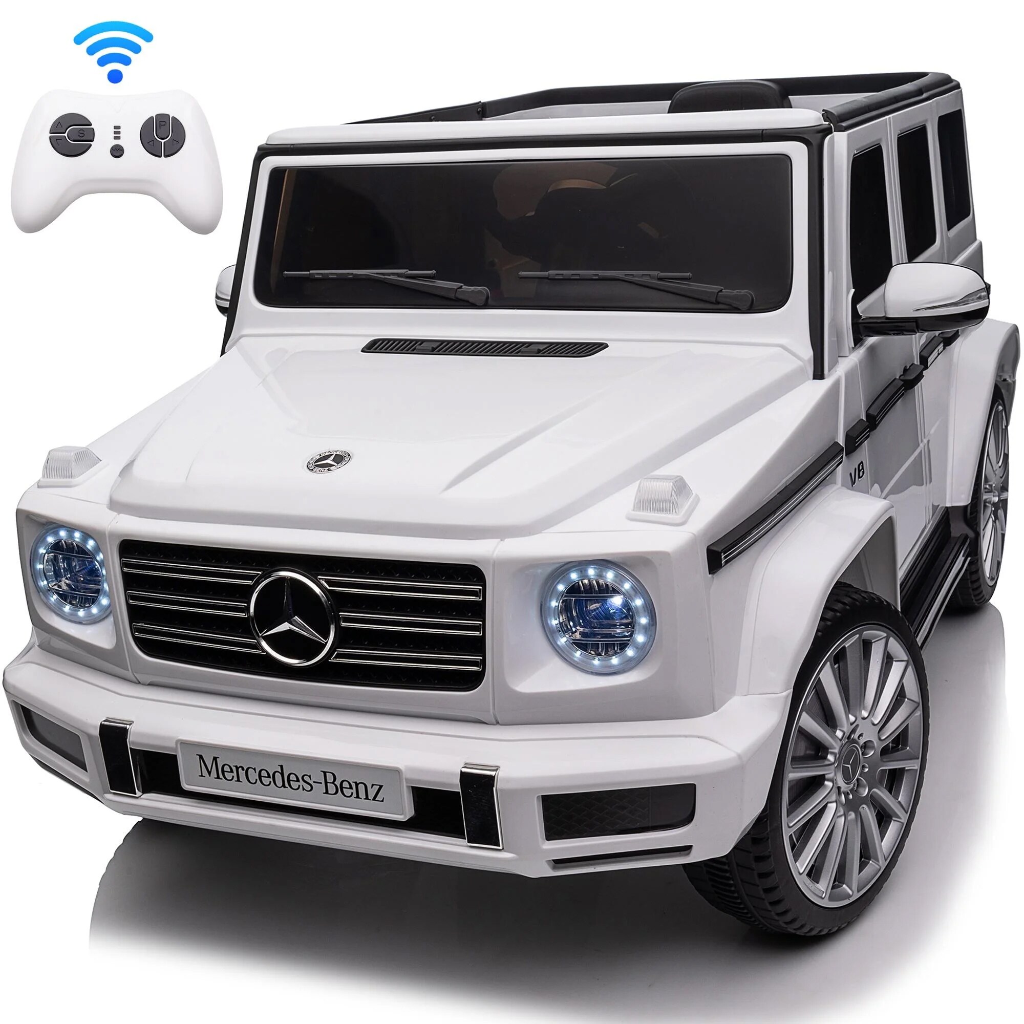 Gaierptone YYLEIWXEW7M 24-volt White Kid's Ride-On Car (Battery Included)