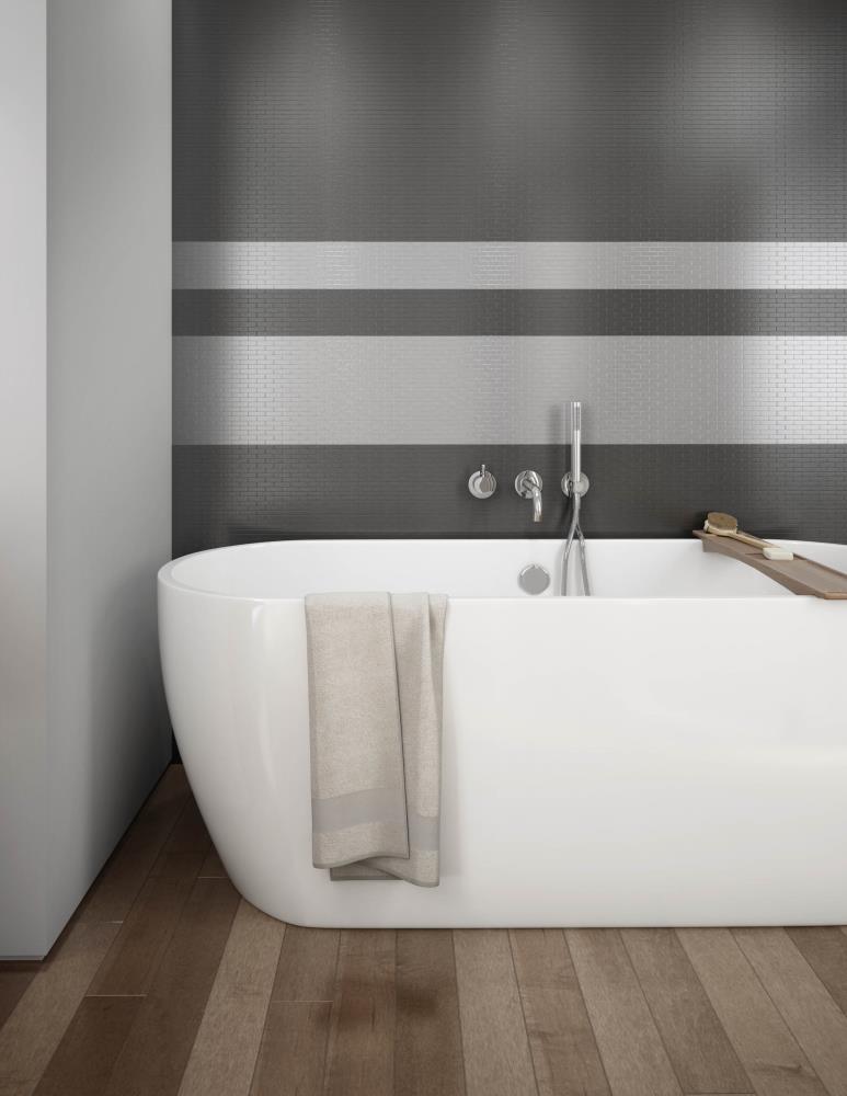 SpeedTiles Murano S2 Silver Stainless Steel 10-in x 12-in Brushed Metal Linear Peel and Stick and Wall Tile (4.92-sq. ft/ Carton) | ID110-5/BX6