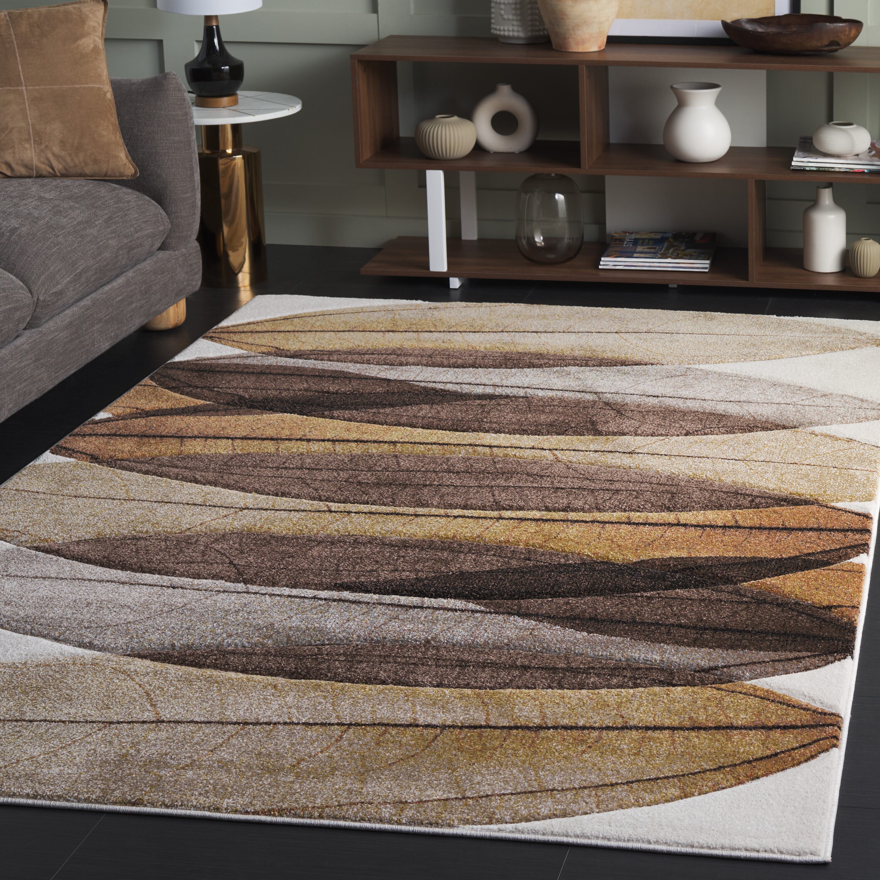 Hollywood 703T Brown / Grey 4 X 6 Rectangular Area Rug