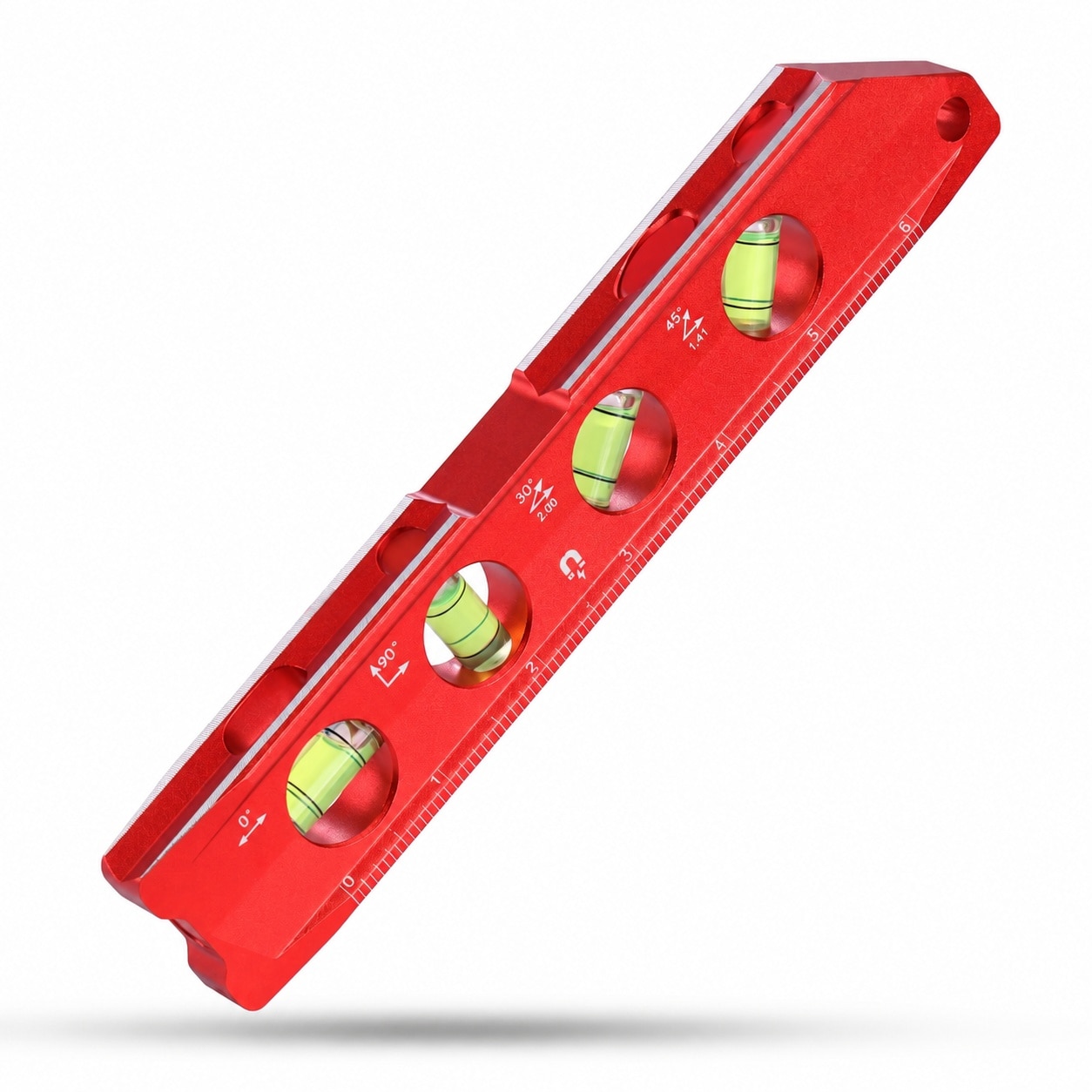 Phewnyzo ARROW 8-Inch Torpedo Level Magnetic Level Tool with 0/30/45/90 Bubbles Top-view Windows Aluminium Alloy Frame Dual Metric and SAE #LPW0728W357