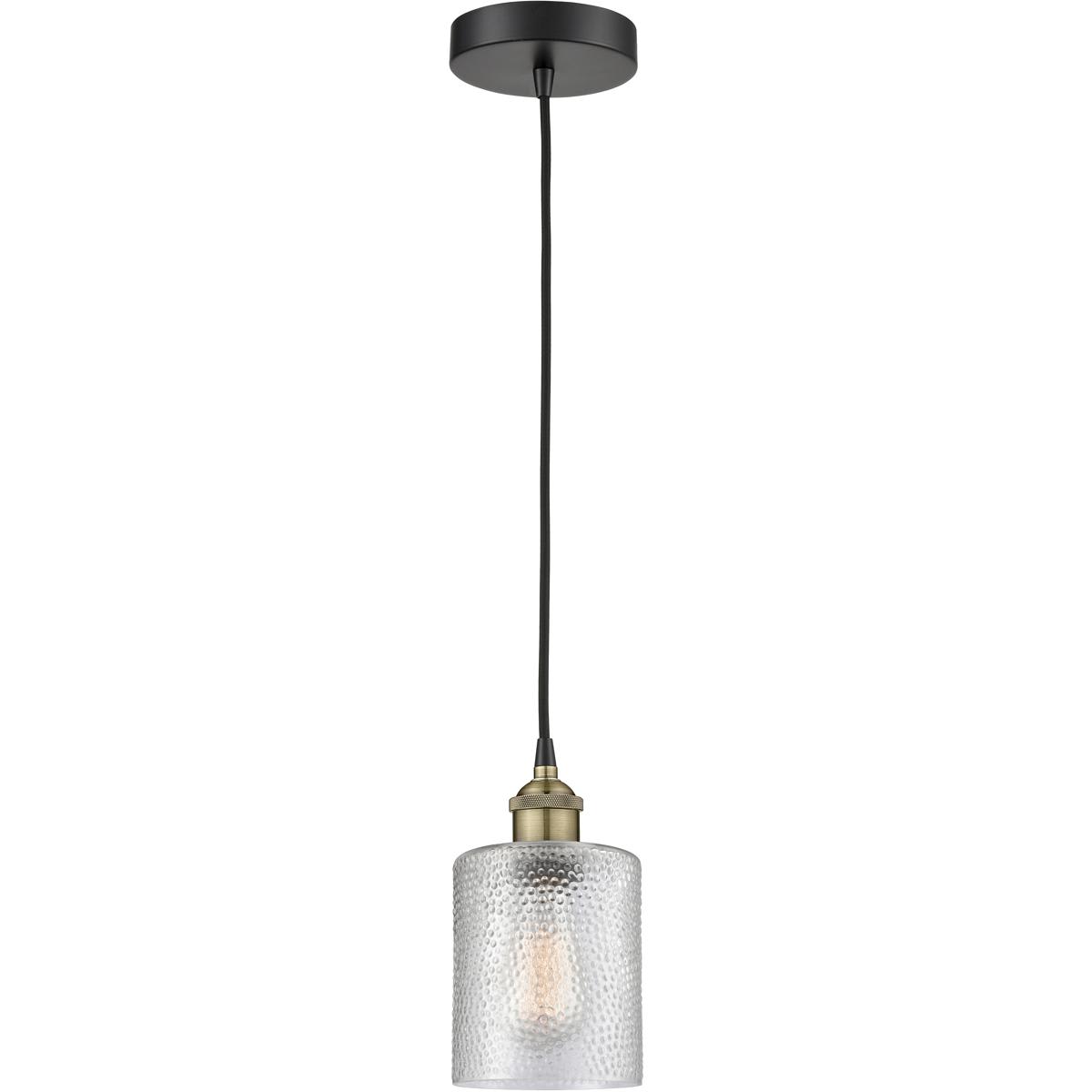 Innovations Lighting -  616-1P-BAB-G112 Cobbleskill Mini Pendant Black Antique Brass