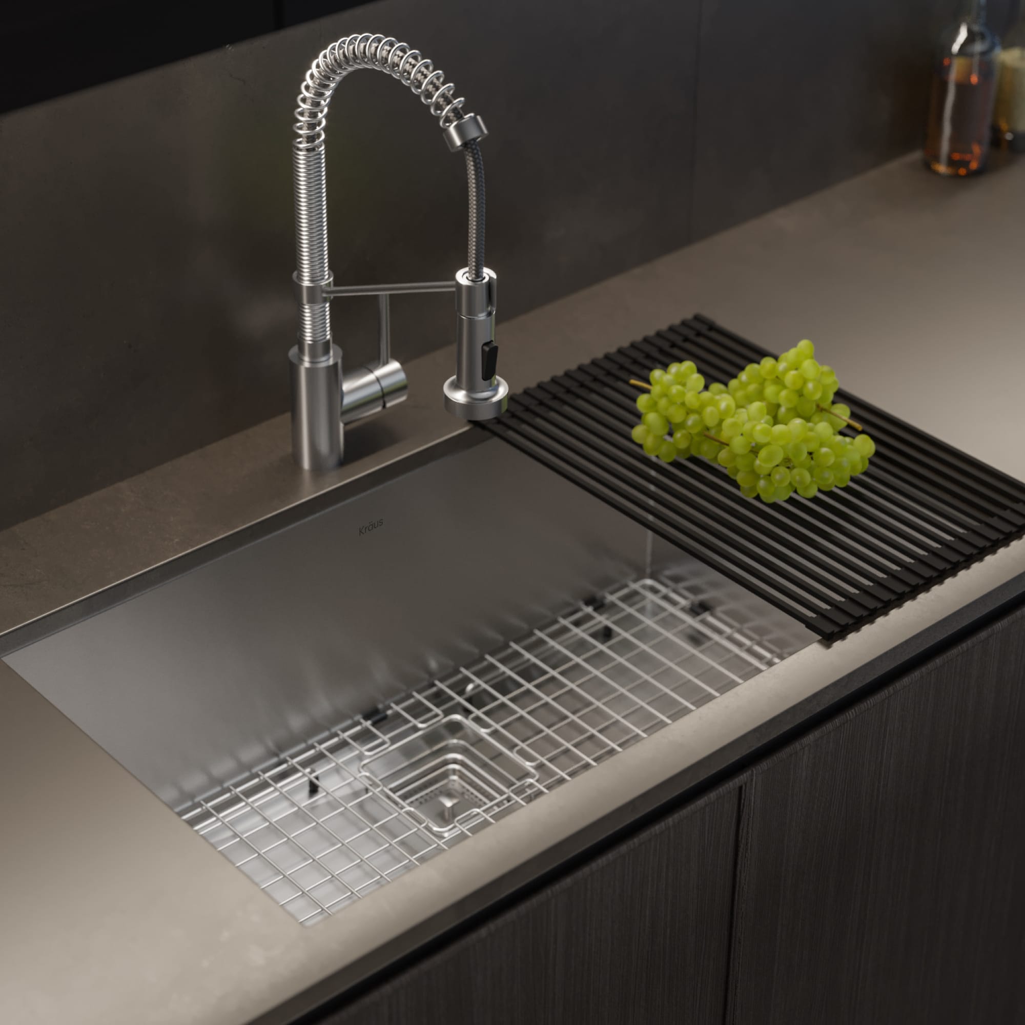 Kraus Pax Undermount 31.5-in x 18.5-in Stainless Steel Single Bowl Kitchen  Sink