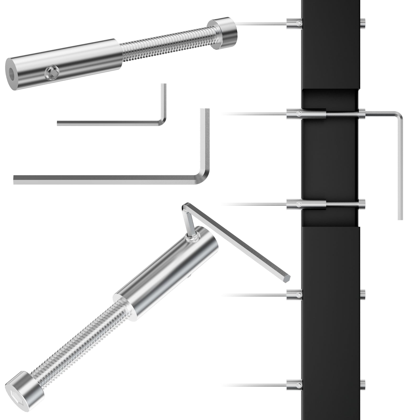 LOVMOR 3.15 inch Stair Cable Railing Accessories Indoor Outdoor(20PCS) #SF-R-PJ-20PC