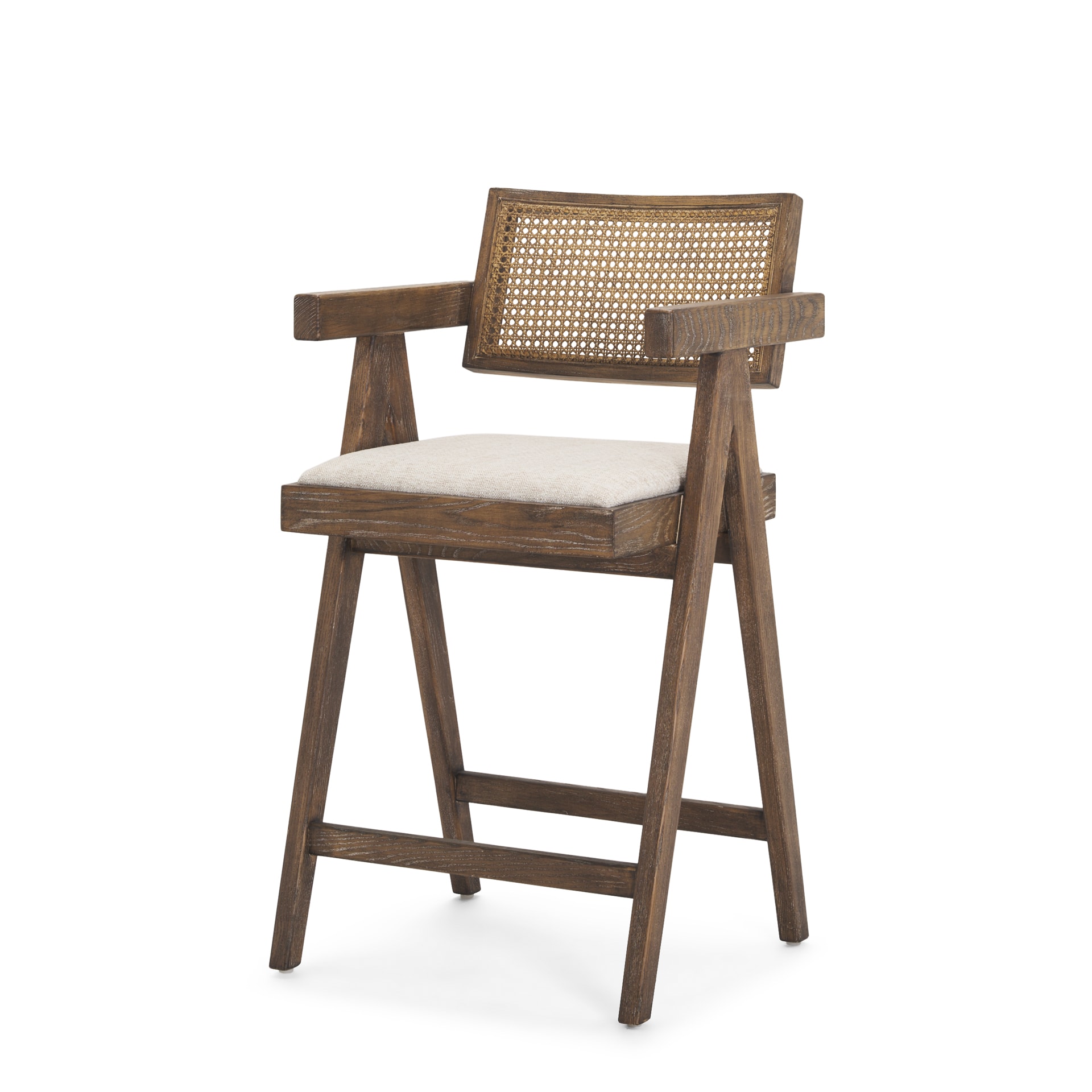 Mercana 70587 White 24.25-in H Counter height (24-in to 27-in) Saddle Seat Upholstered Wood Back Bar Stool Back