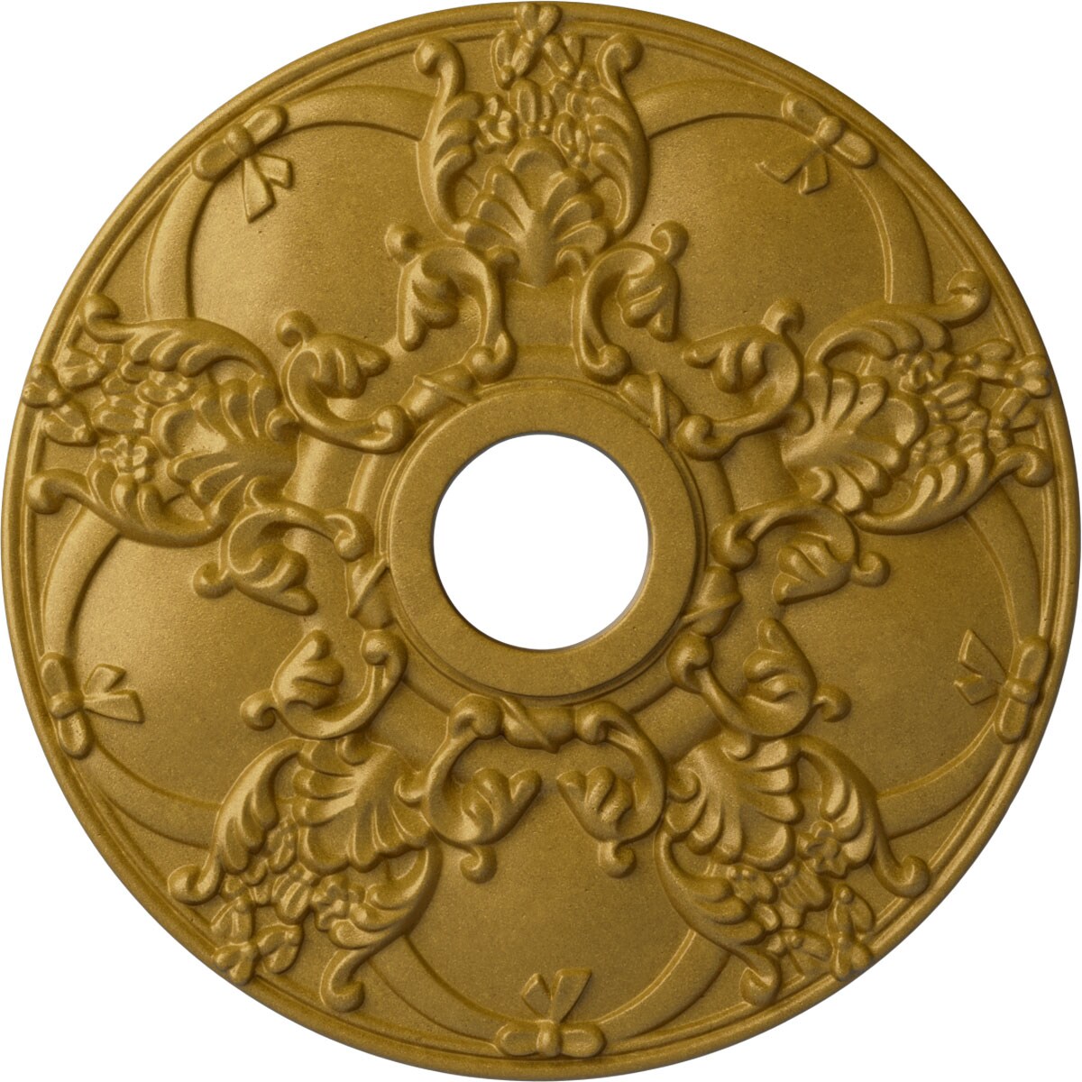 Ekena Millwork CM18NOPGS Norwich 18-in W x 18-in L Painted Pharaohs Gold Polyurethane Whole Ceiling Medallion