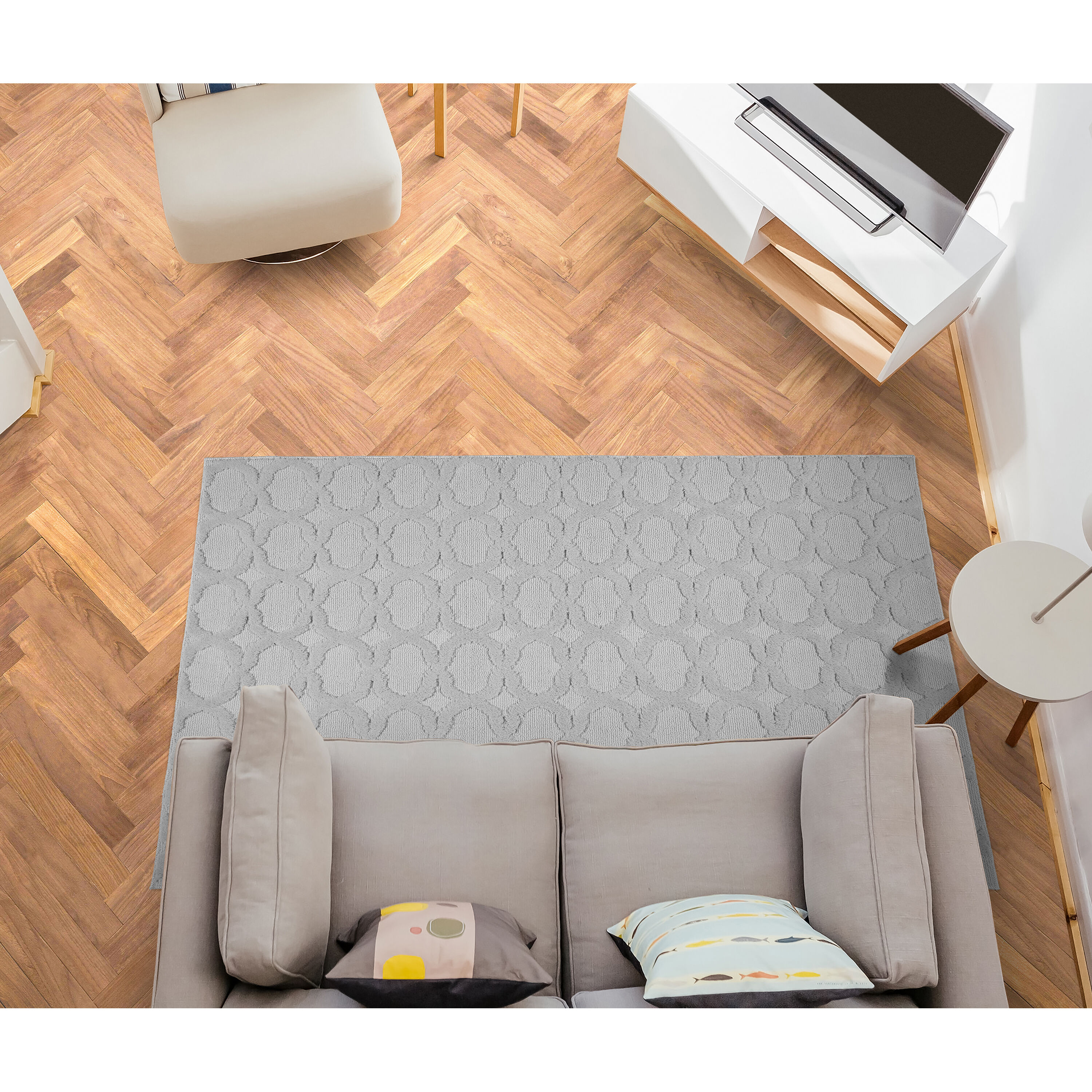 Garland Rug CL100N108144D7 Sparta 9 x 12 (ft) Tufted Polypropylene Silver Rectangular Indoor Geometric Farmhouse/Cottage Area rug