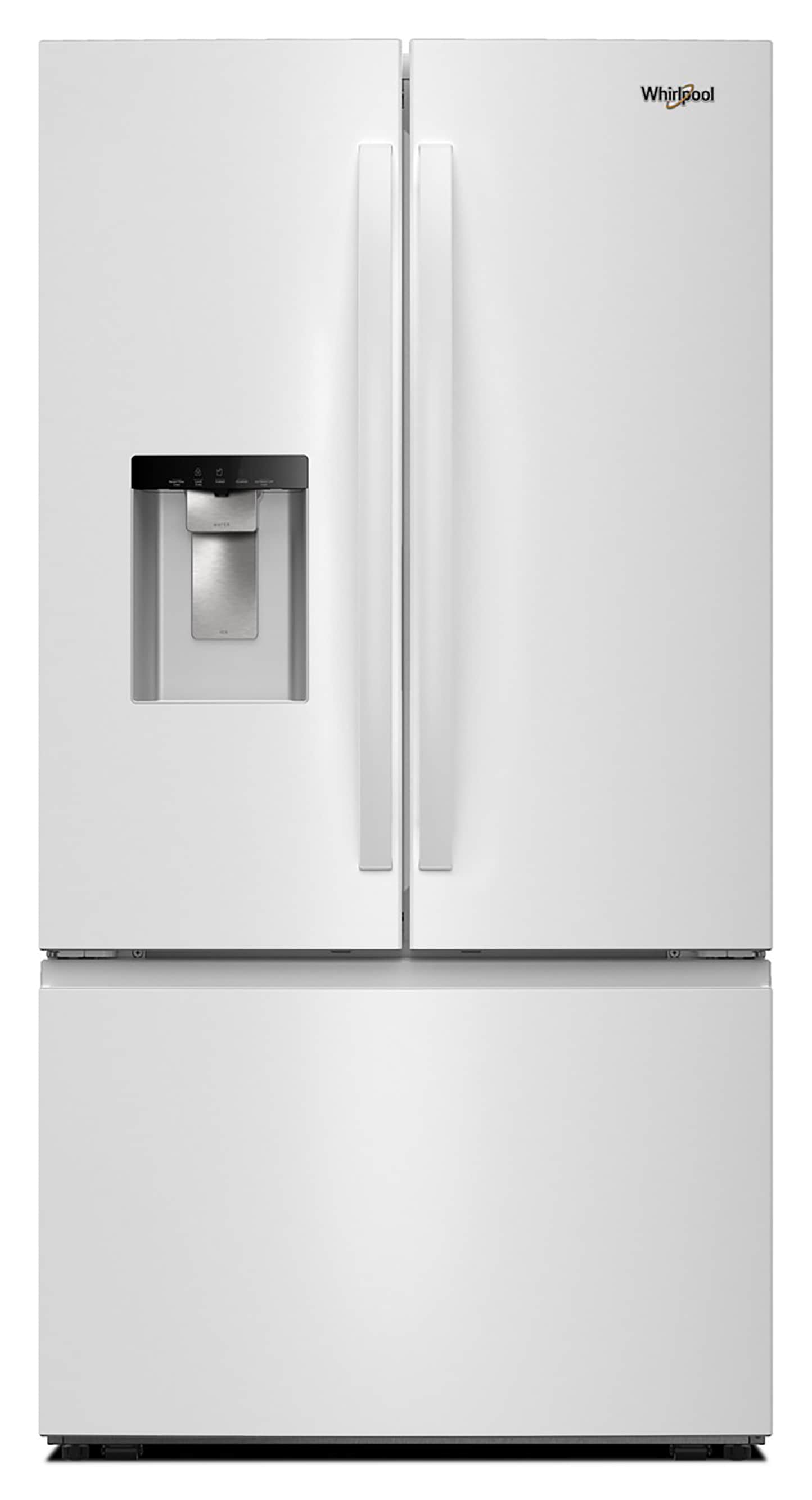 Whirlpool WRFF3536SW Standard-Depth 29.58-cu ft 3 -Door French Door Refrigerator with Ice Maker with Water and Ice Dispenser ( White ) ENERGY STAR Certified