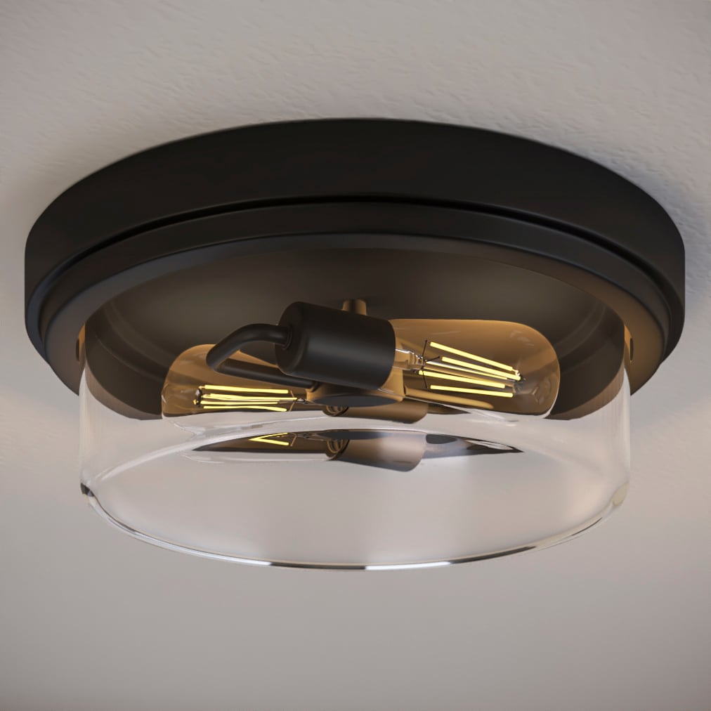ALLEN + ROTH Prominence Home 13-in Integrated LED Flush Mount Light -  Oiled-Rubbed Bronze - 2/Pack 41220