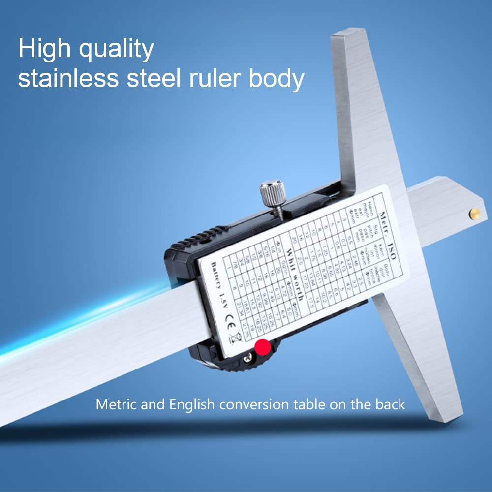 Mikiotto Digital Depth Caliper Electronic Depth Gauge Stainless Steel ...