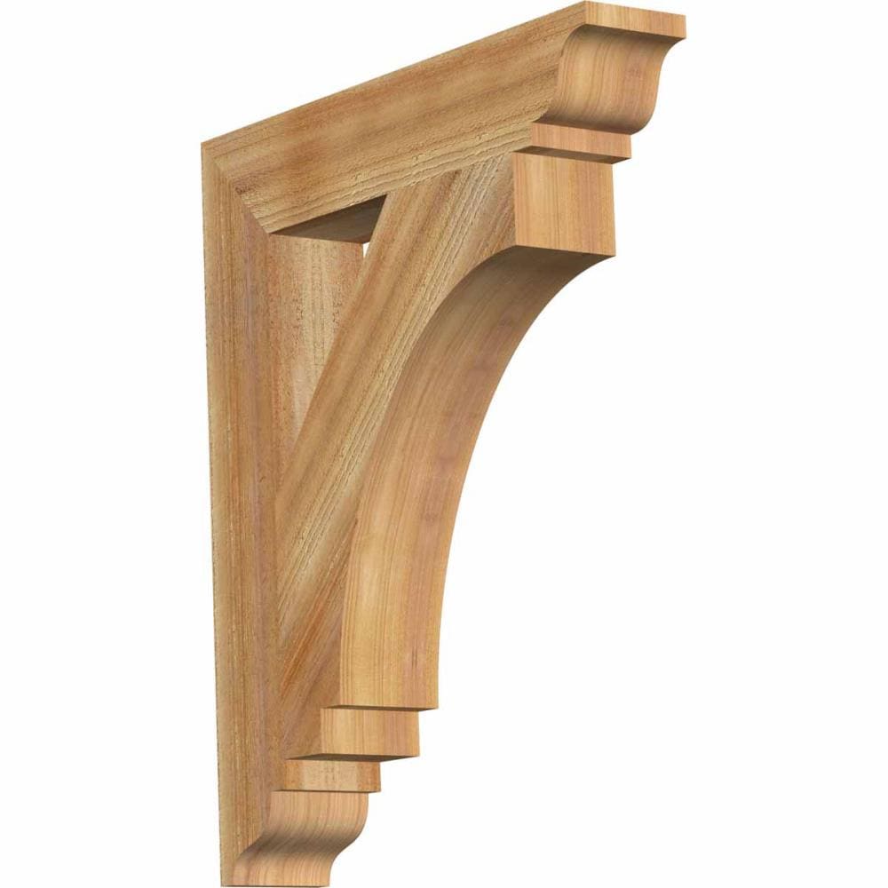 Ekena Millwork BKT04X22X26IMP01RWR Imperial traditional rough sawn 4-in x 22-in x 26-in Western red cedar Brown Wood Standard bracket
