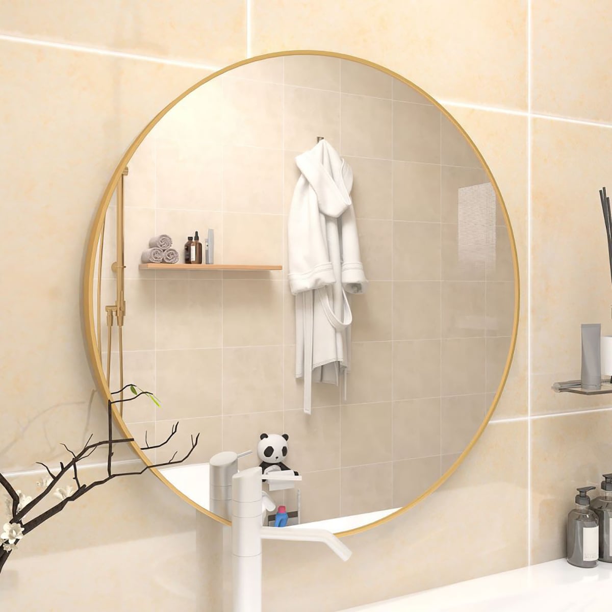 Kahomvis FLY-QPW6-1064 Framed-Bath-Mirrors - View #10