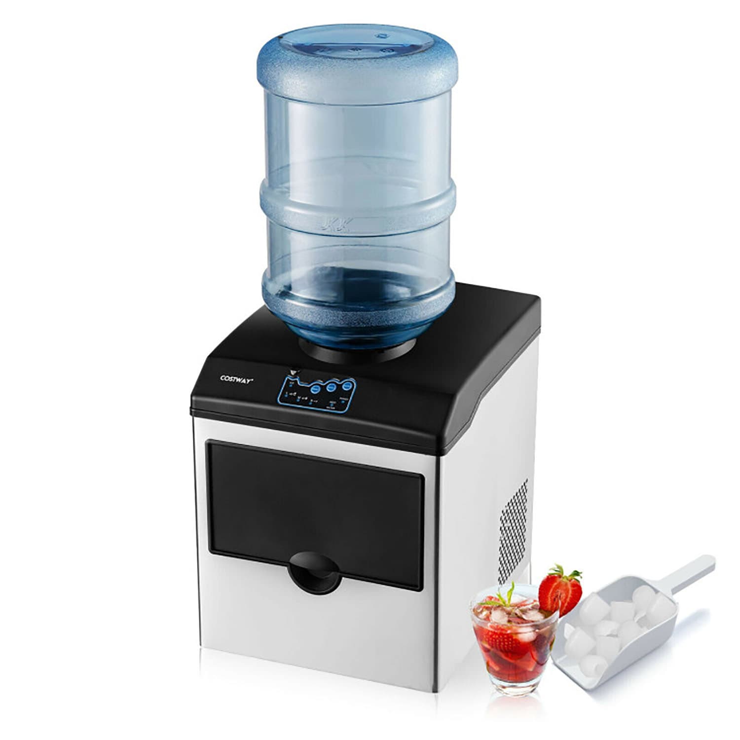 GZMR GM-FP10074US 48-lb Ice Per day Countertop Bullet Ice Maker ( Silver and black )