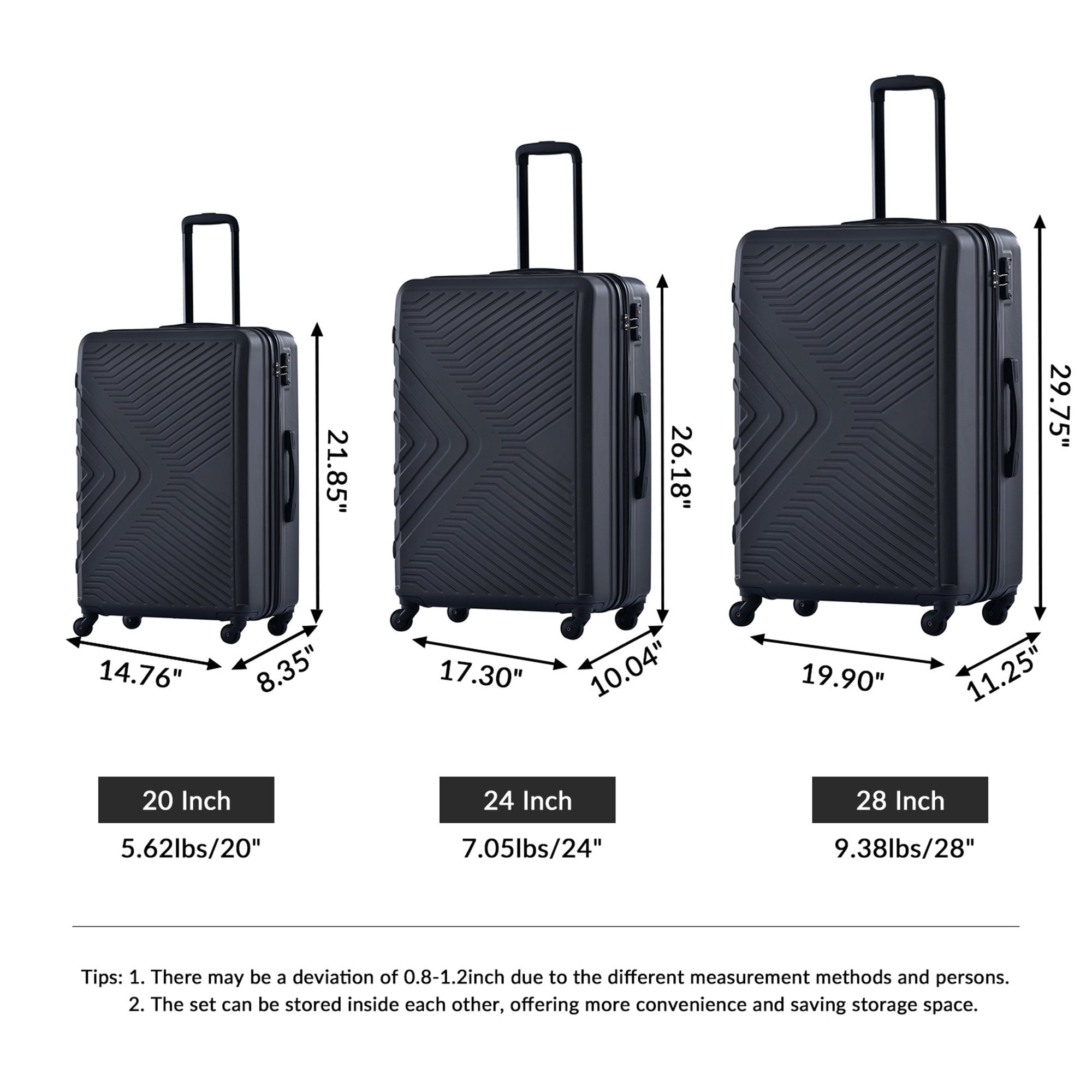 SINOFURN SYD9400018BK Luggage-And-Luggage-Sets - View #2