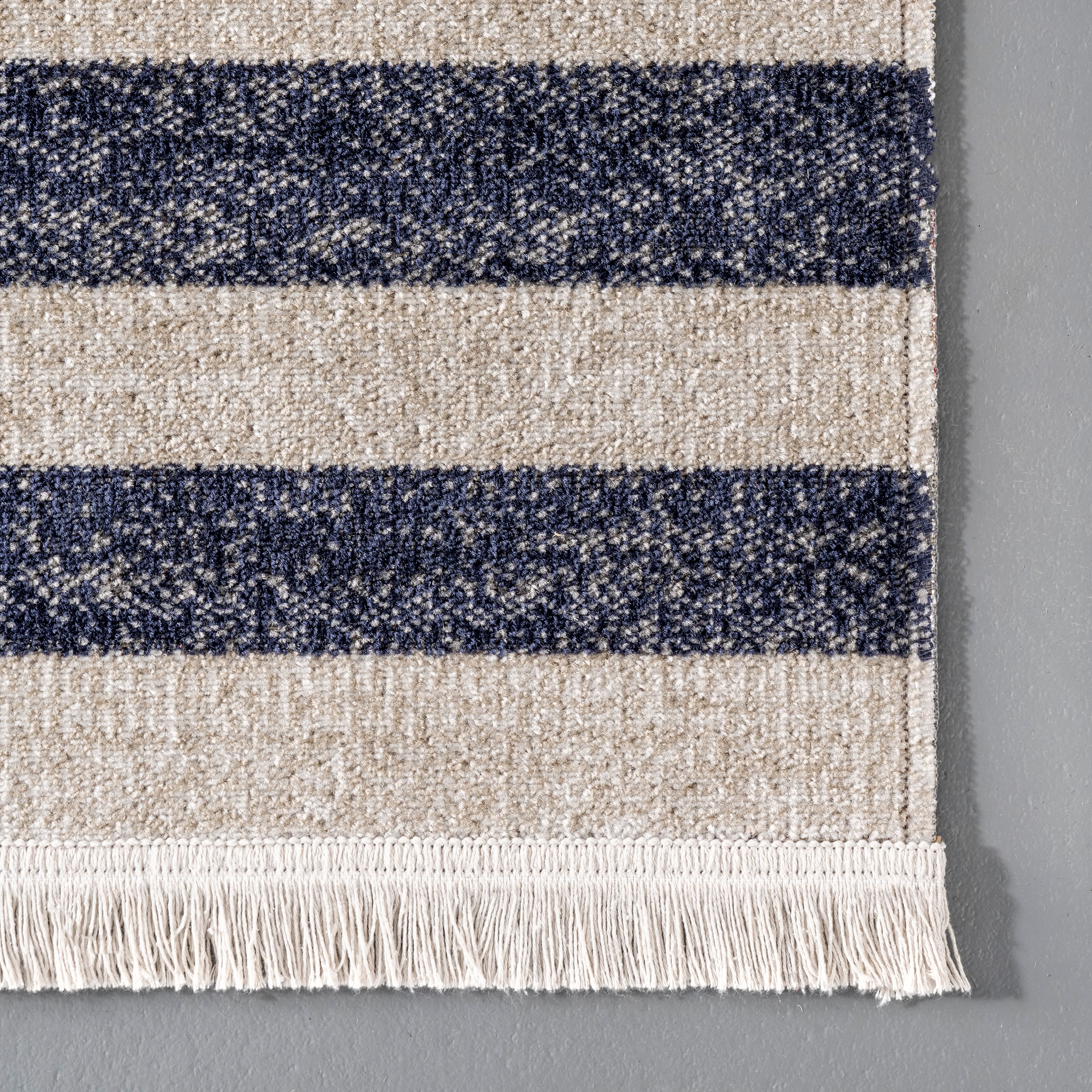 Blue Reversible Synthetic Rectangular Indoor/Outdoor Rug