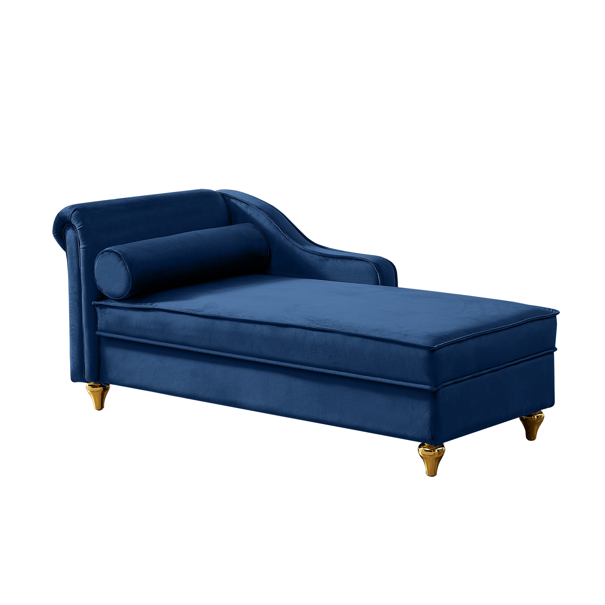 LIVIZA Casual Navy Blue Velvet Chaise Lounge in the Chaise Lounges ...