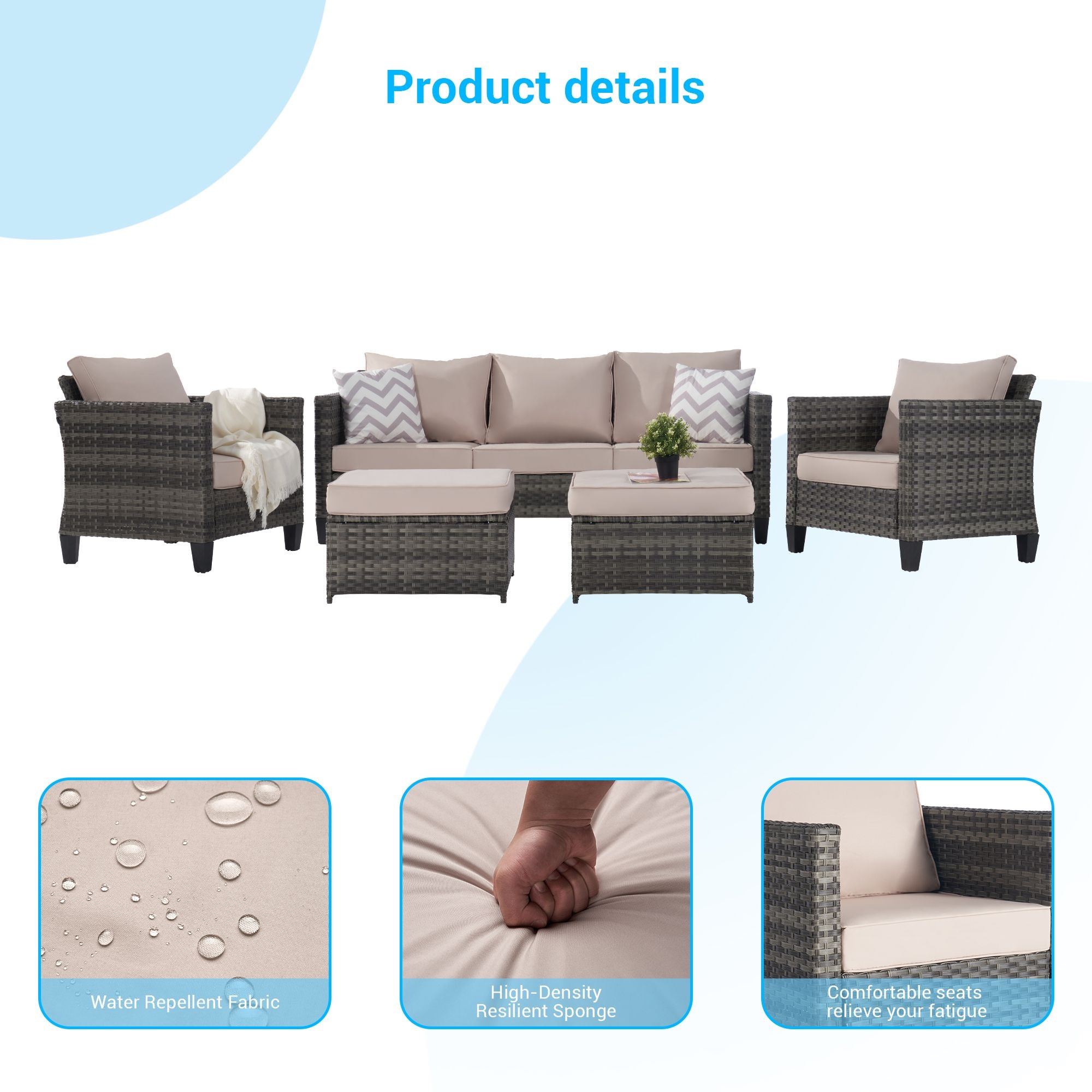 SANSTAR L-WS82SN-V1 Patio-Conversation-Sets - View #4