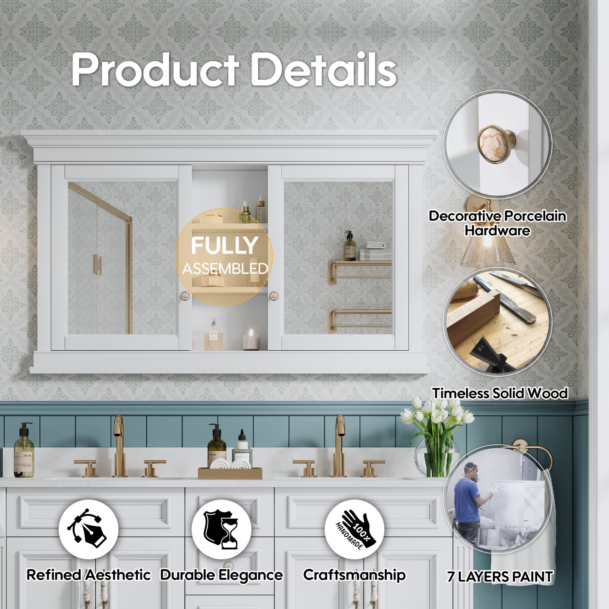 WELLFOR M5532MC-WT Bathroom-Medicine-Cabinets - View #8