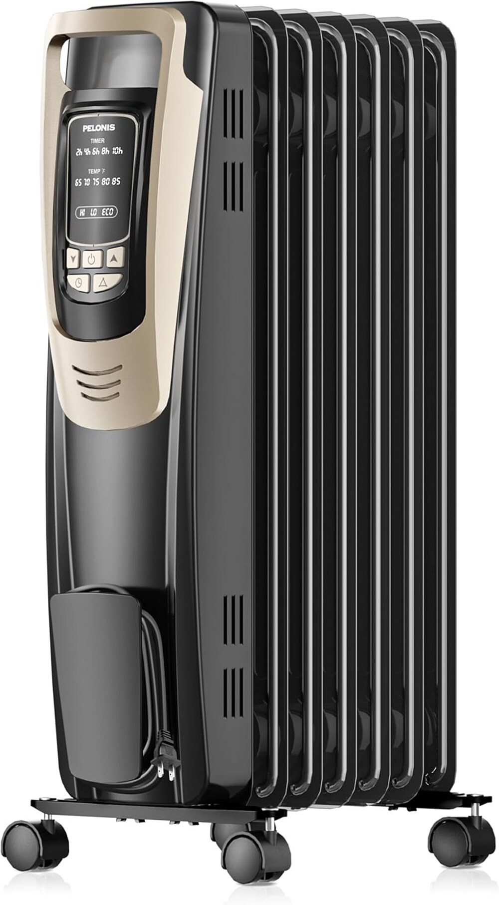 PELONIS PH-14A Up to 1500-Watt Oil-filled Radiant Tower Indoor Electric Space Heater with Thermostat and Remote Included
