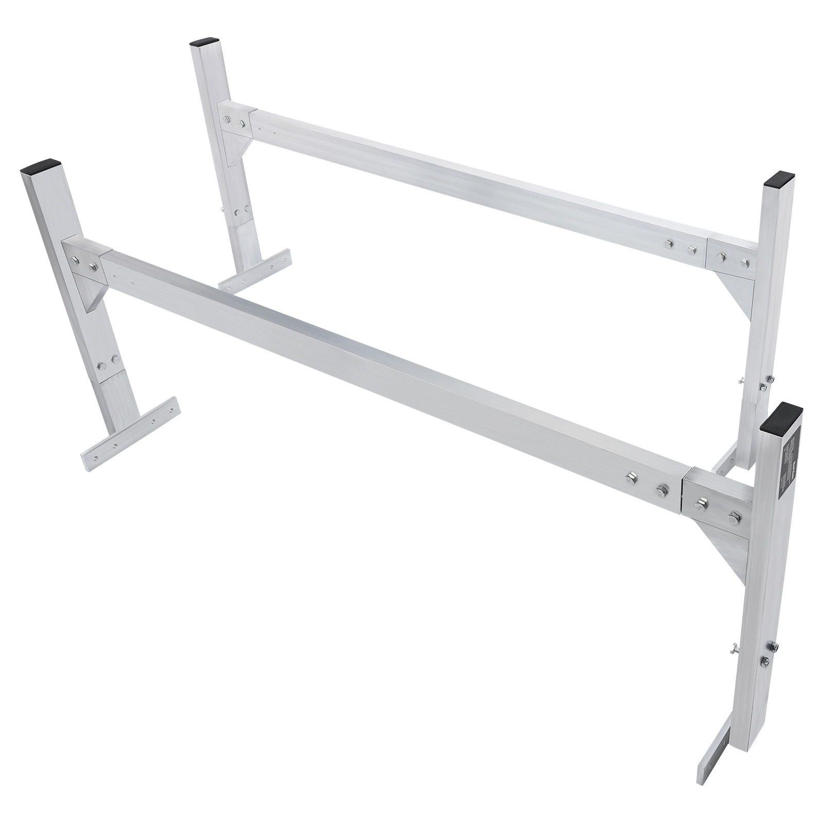 VEVOR SCXSHCH2400600645V0 Van Roof Ladder Rack  2 Bars Aluminum Alloy Roof Ladder Racks  400 LBS Capacity Rain-Gutter Van Roof Rack  Adjustable Length 51.2in to 81.1in  Van Ladder Rack for Van  Cargo  Trailer