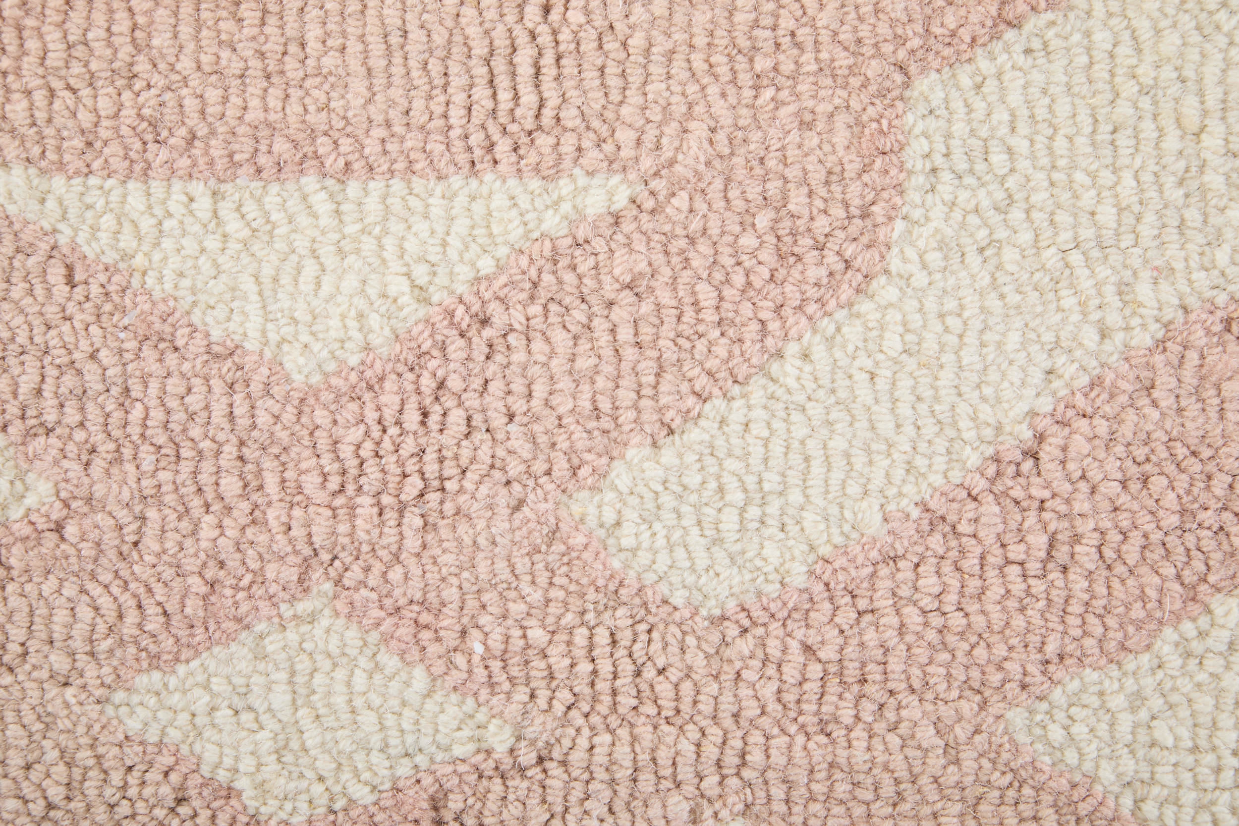 Artisanal Ivory Geometric Wool 24" Rectangular Rug