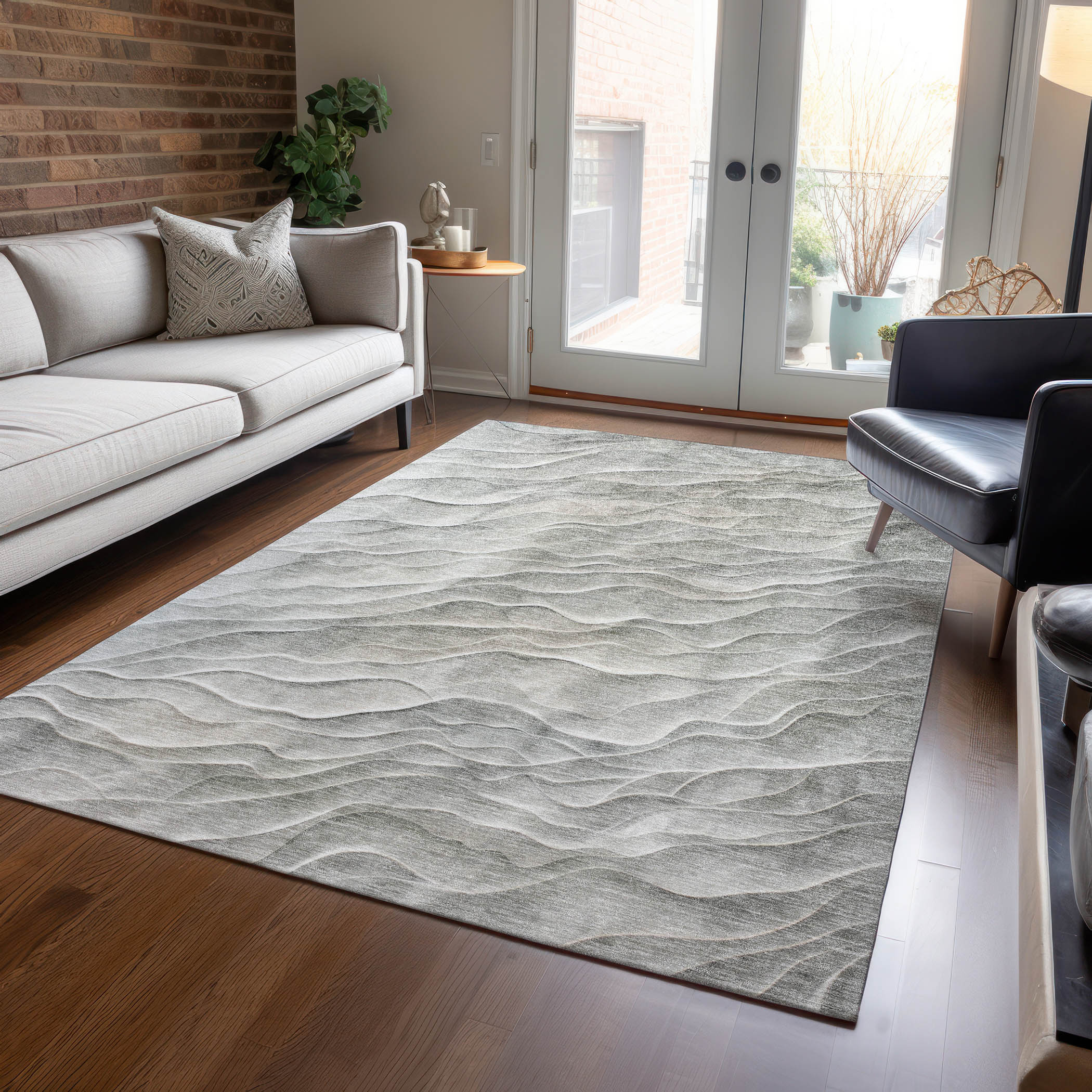 Addison Rugs ACN1617TP30X46 Chantille ACN1617TP 2 x 3 (ft) Polyester Taupe Rectangular Indoor/Outdoor Geometric Machine washable Area rug