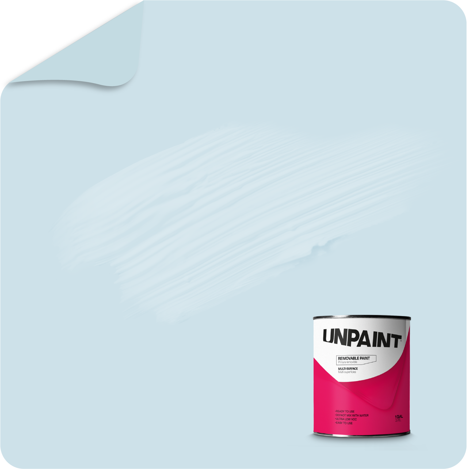 UNPAINT #CDE1E9 Matte Blue Current Ocean Water-based Interior Paint ( 1-quart )