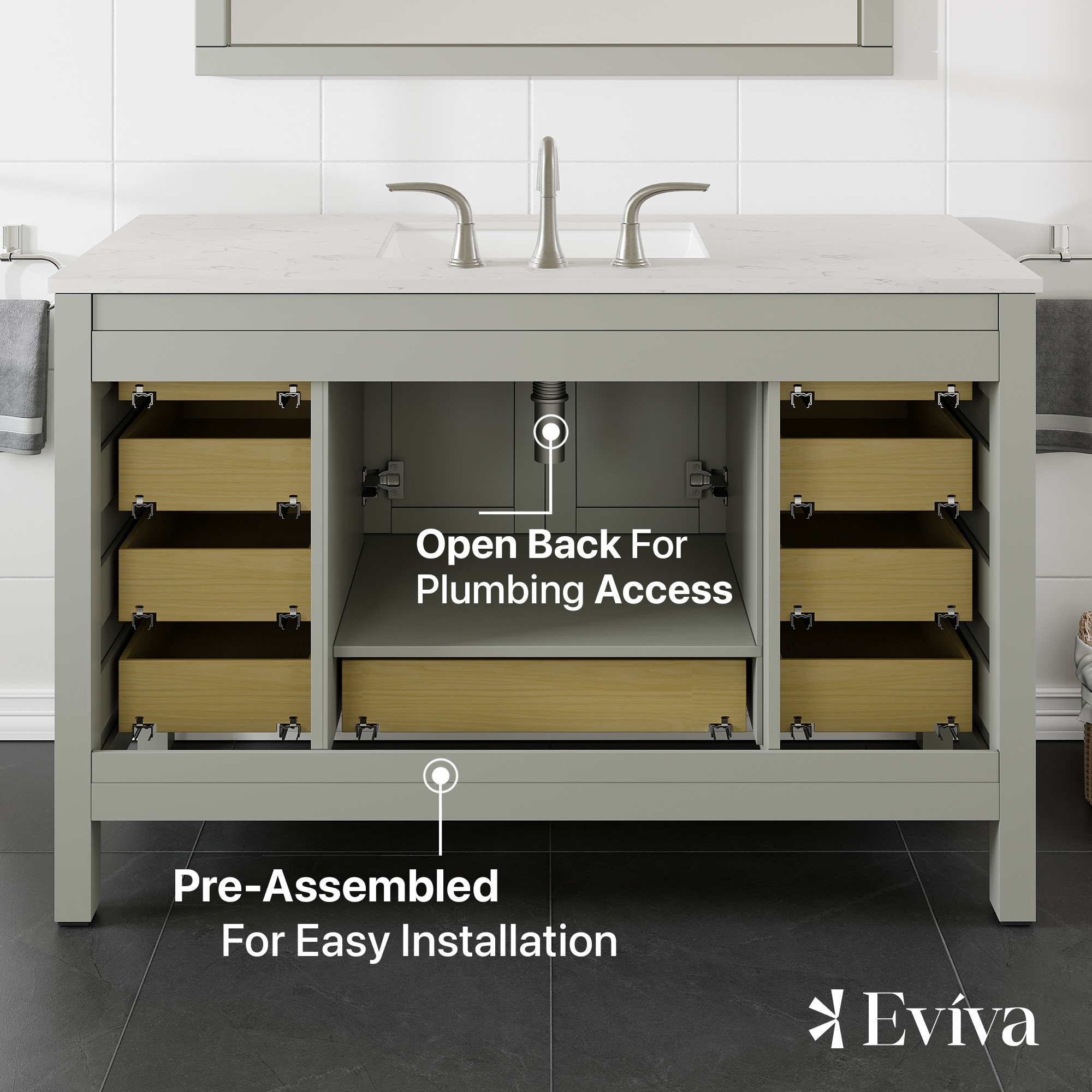 Eviva EVVN412-54GR-Q Bath-Vanity-Combo - View #6