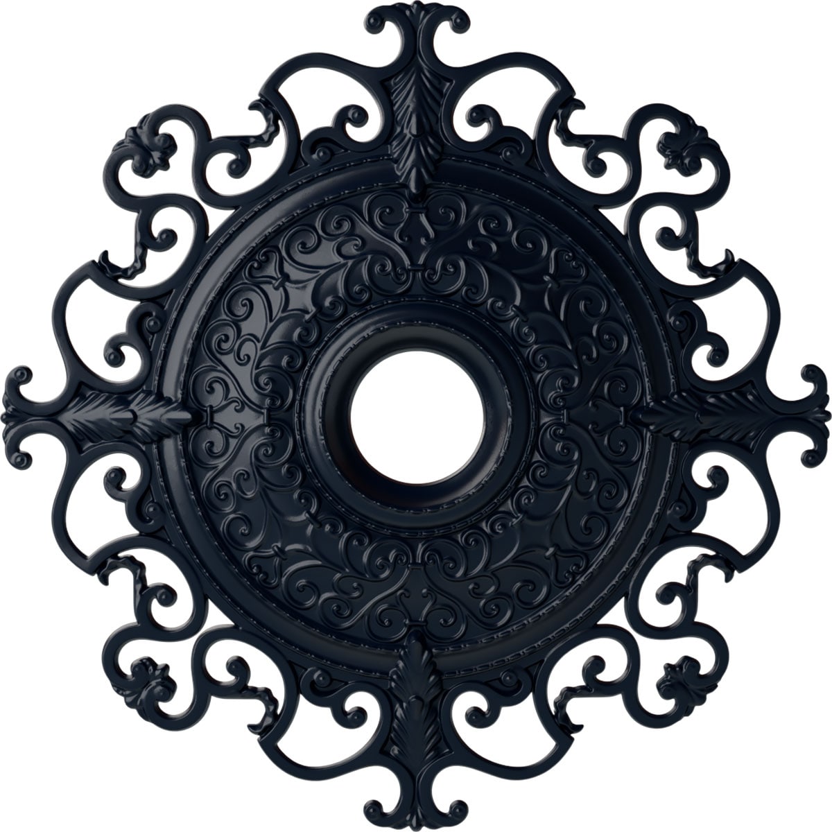 Ekena Millwork CM38OLMDF Orleans 38.375-in W x 38.375-in L Painted Midnight Dream Polyurethane Whole Ceiling Medallion