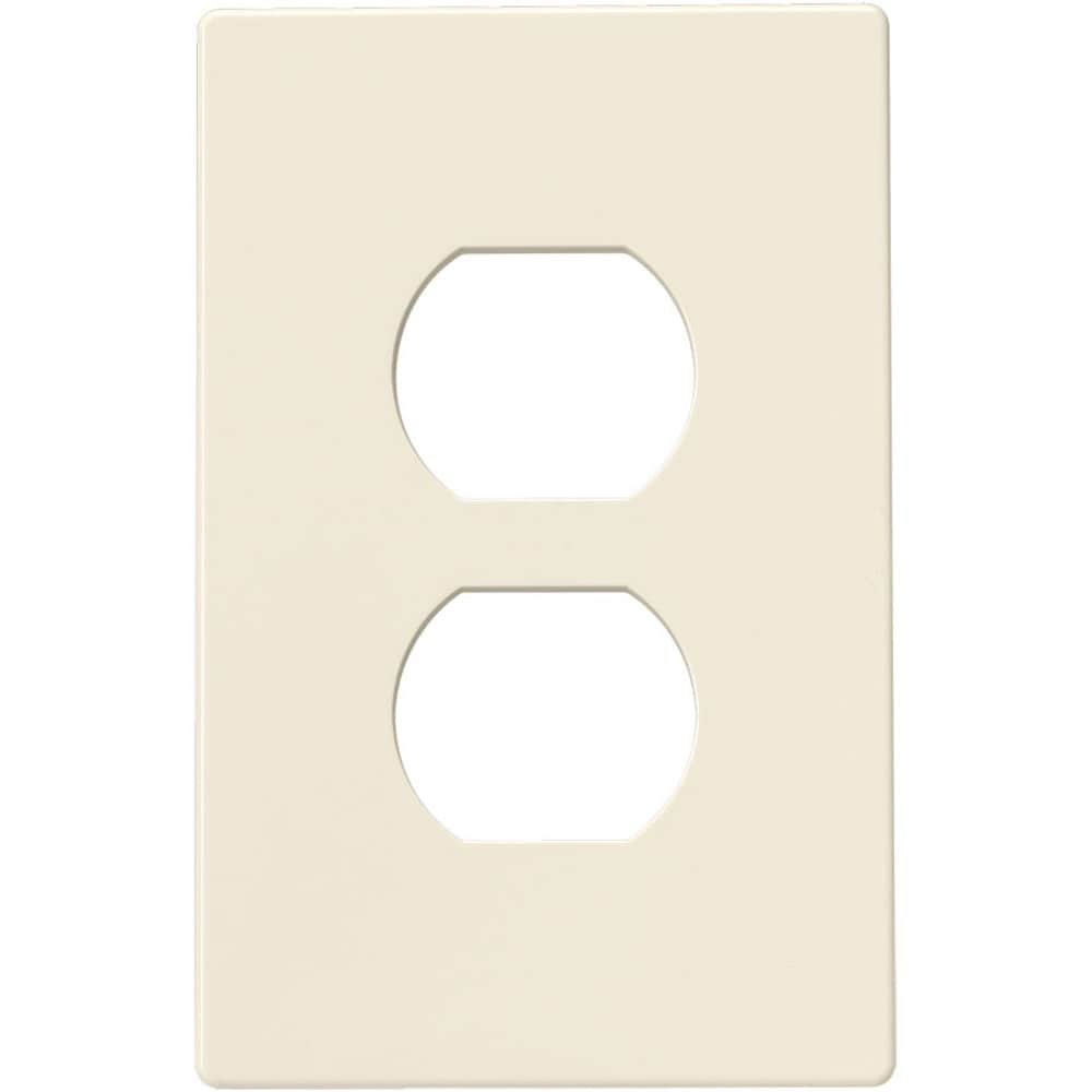 Eaton PJS8LA-F-LW 1 -Gang Midsize Size Light almond Polycarbonate Indoor Screwless Duplex Wall Plate