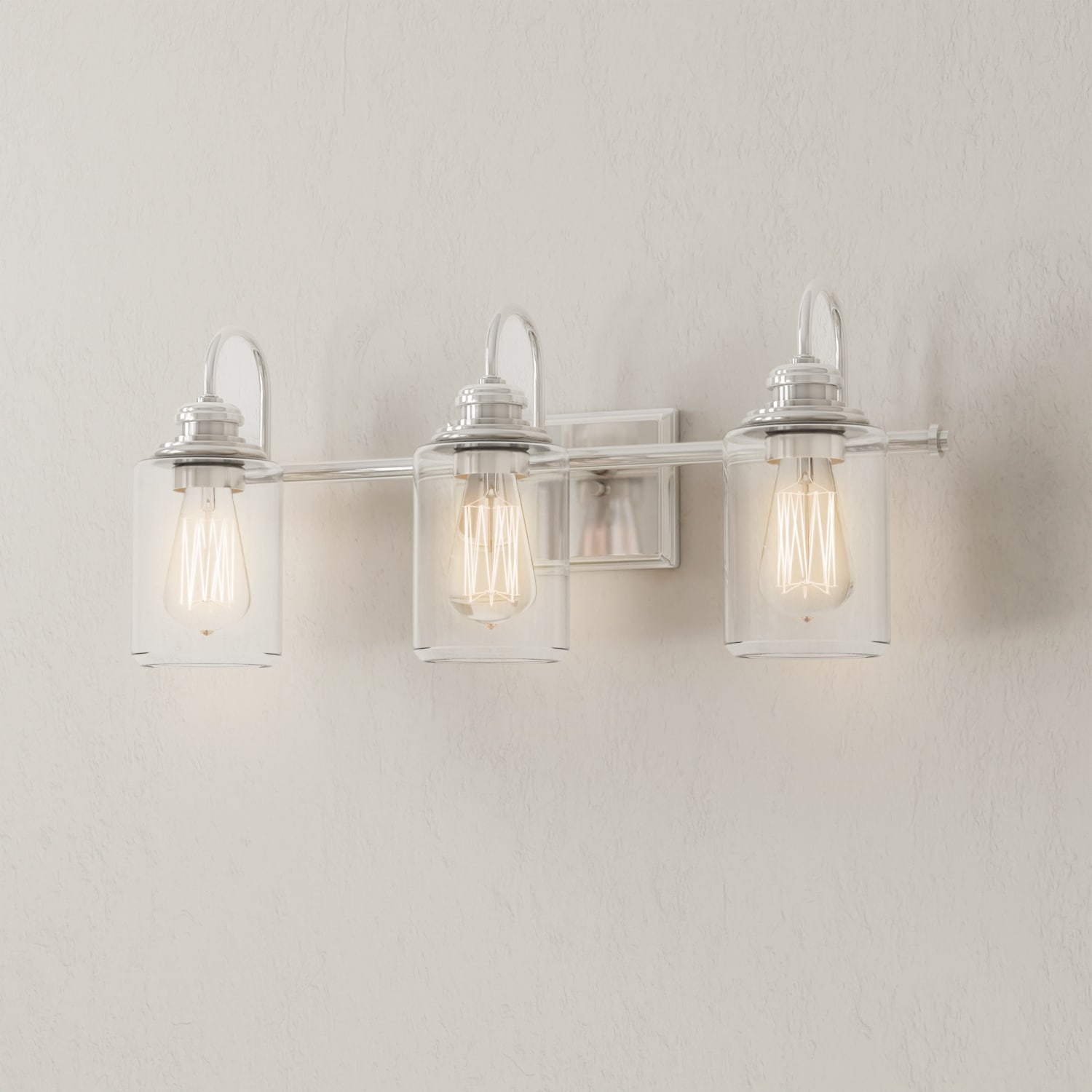 Progress Lighting P300322-009 Aiken 23.37-in 3 -Light Brushed Nickel Coastal Vanity light