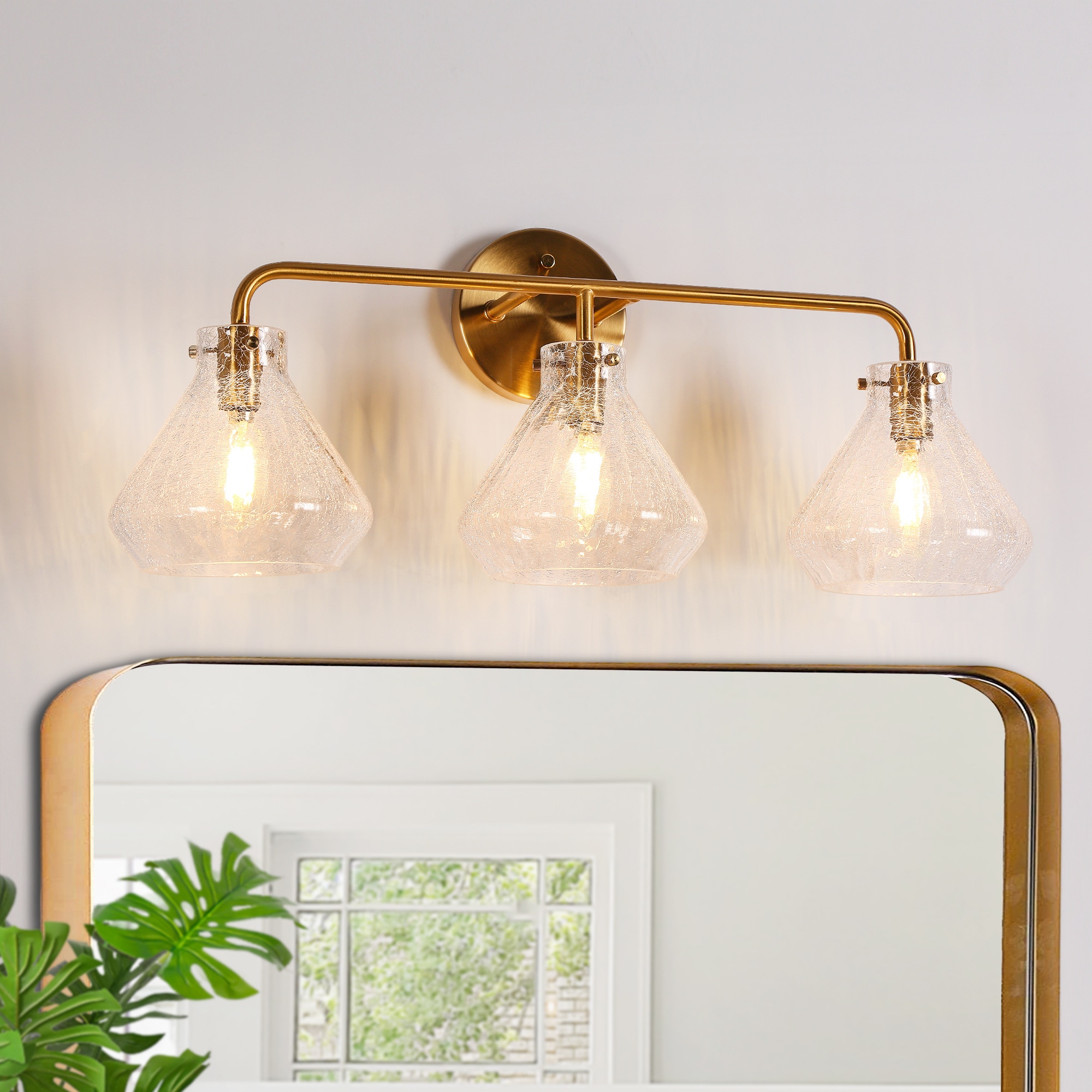 LNC LIFIZAV5286M9C Digipurve 23.6-in 3 -Light Polished Gold Modern/contemporary Vanity light bar