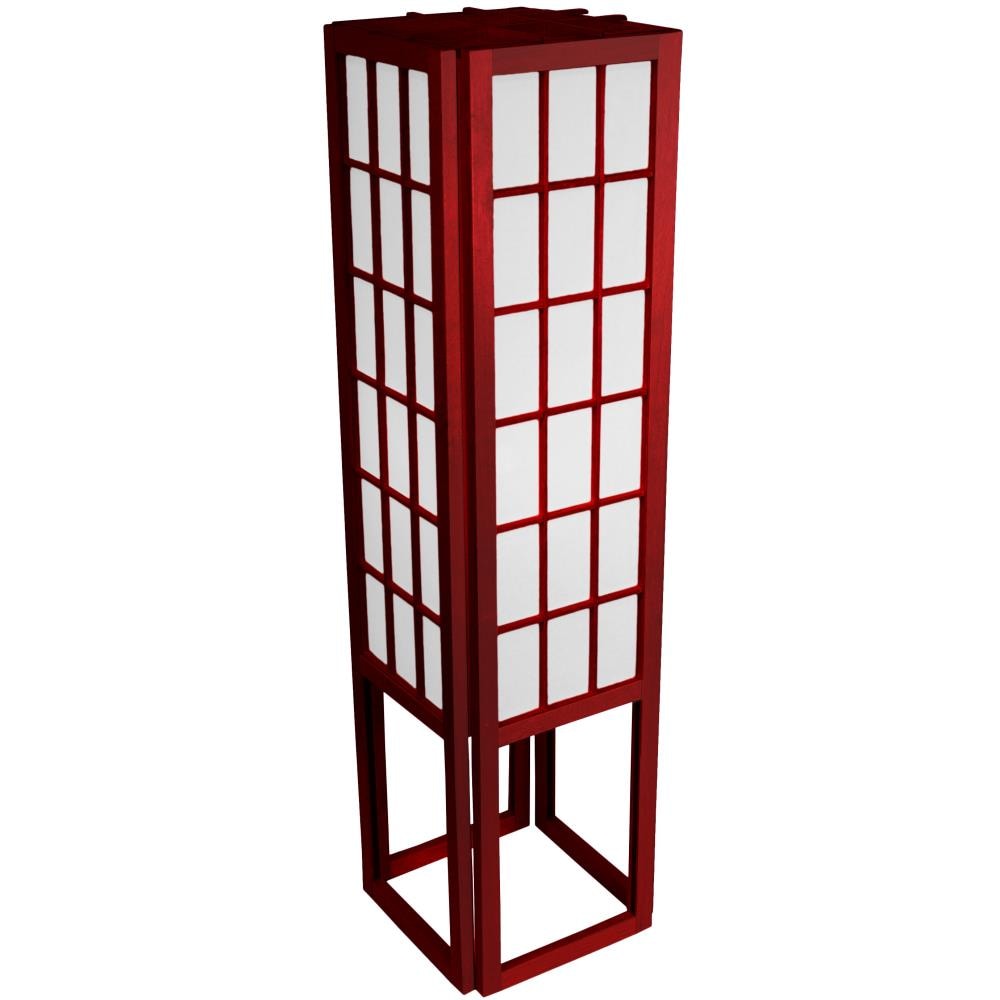 Red Lantern LMPWP45-ROSEWOOD Oriental Furniture 45-in Rosewood Shaded floor lamp Floor Lamp with Fabric Shade