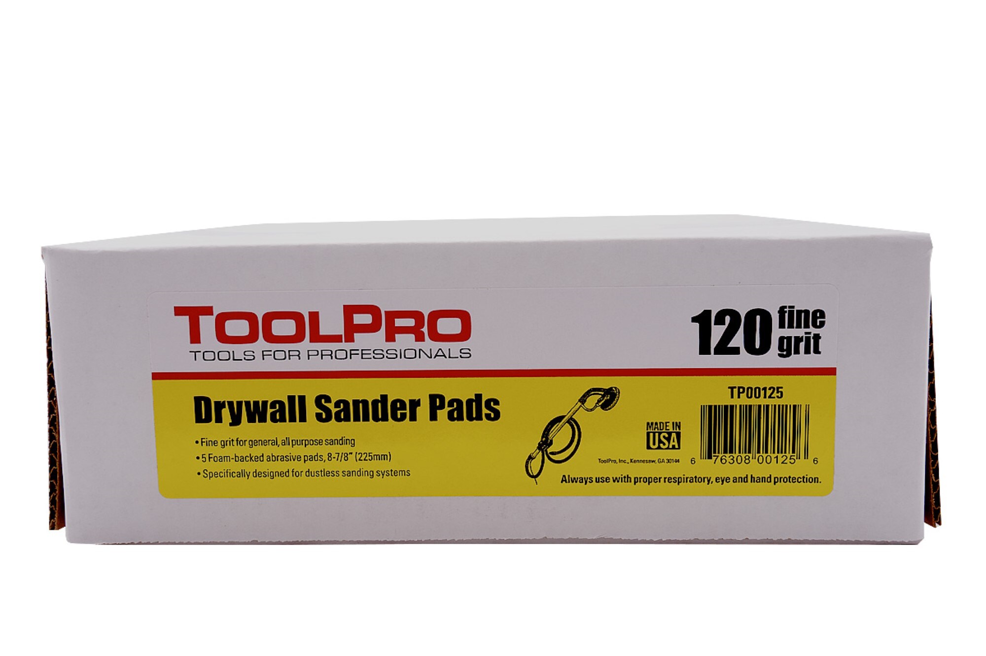 ToolPro 9 in. (225 mm) 120 Grit Drywall Sander Pads (5-Pack)
