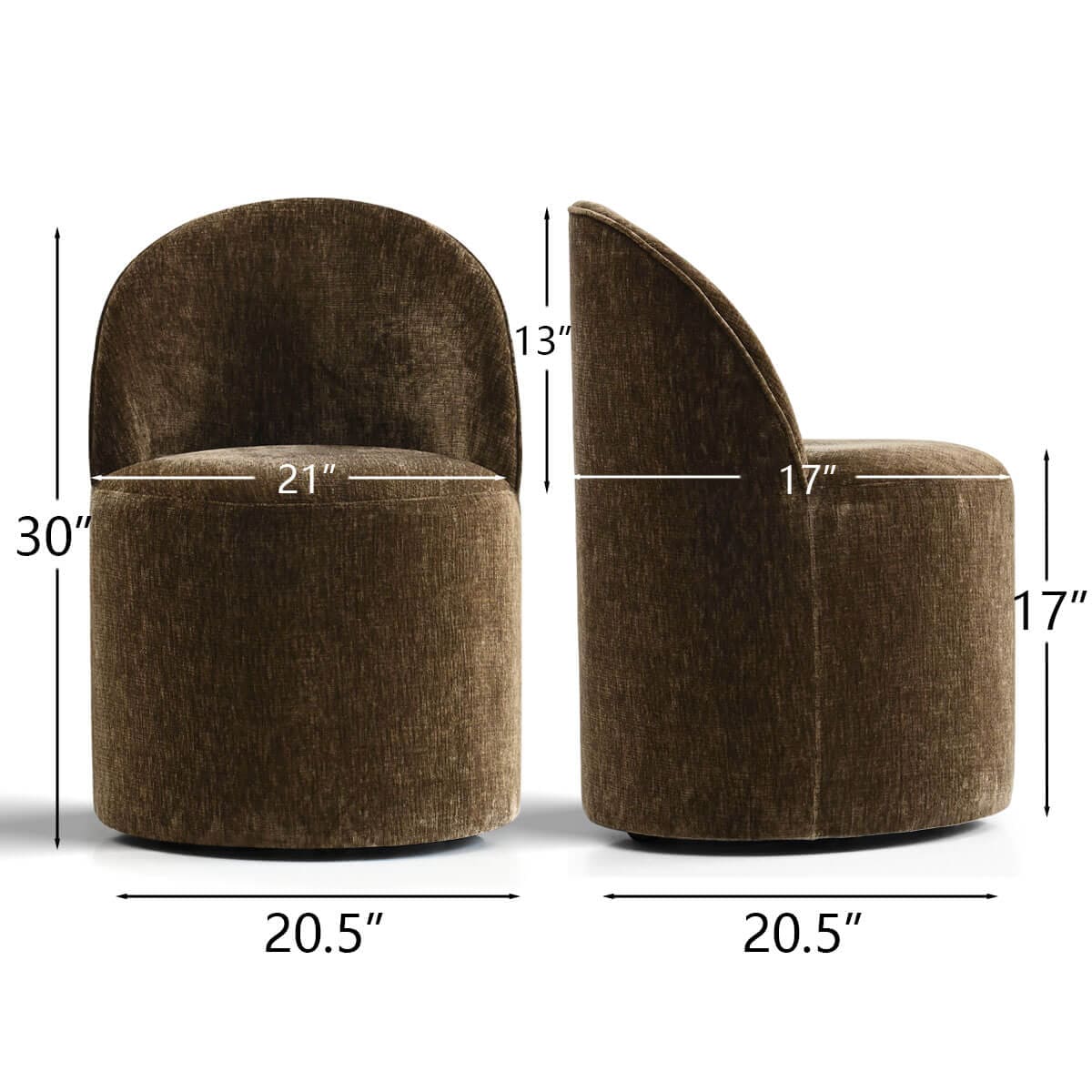 Maison Boucle DORIS-CHAIR-BROWN-4 Dining-Chairs - View #3