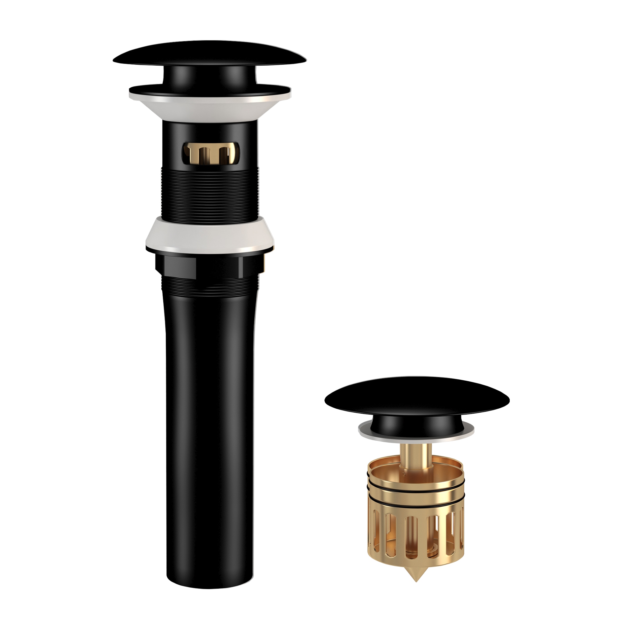 Ayna Decors APU30101BL 301 Matte Black Bathroom Sink pop up drain