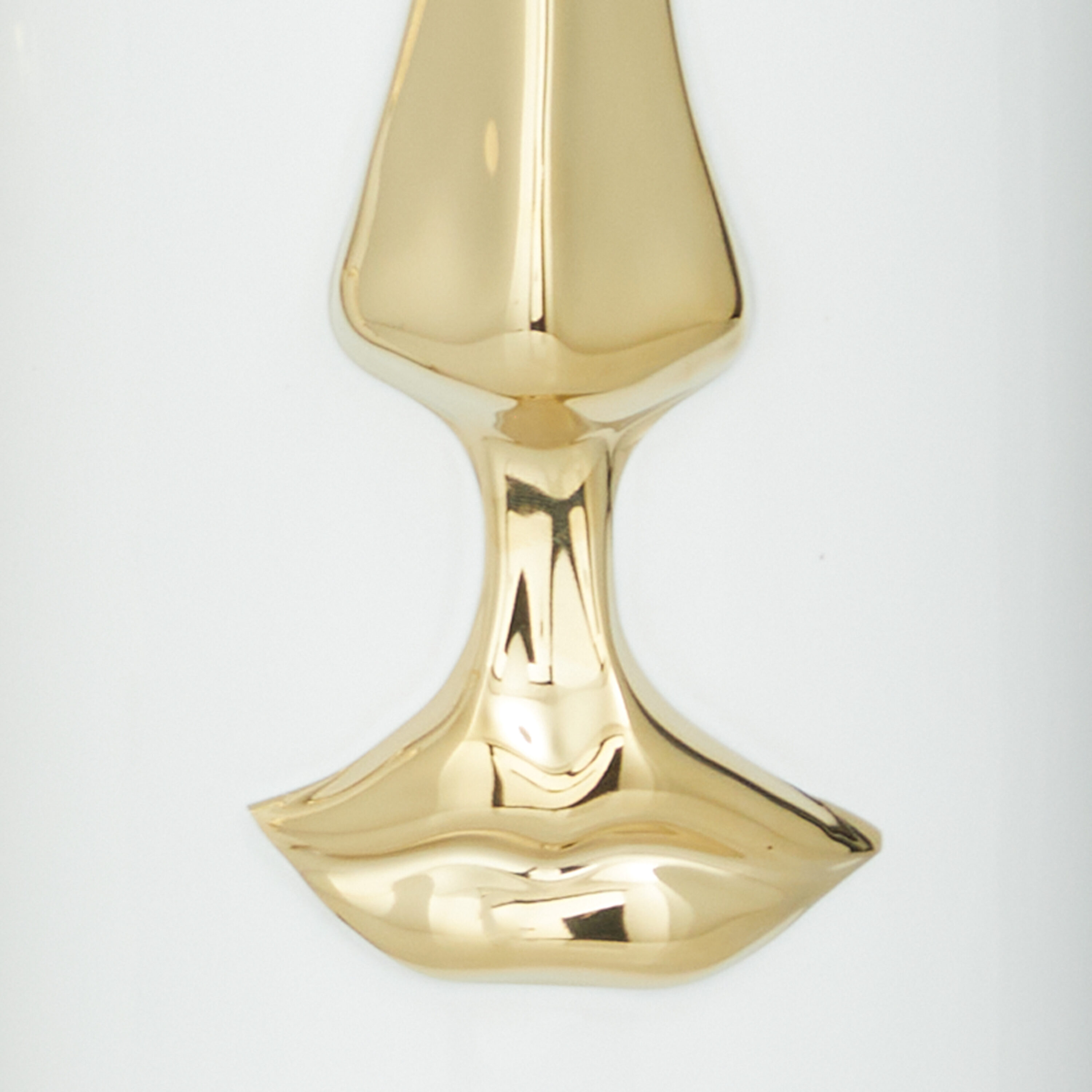 Contemporary White Ceramic Table Vase Set with Gold Accents, 16" and 11"H