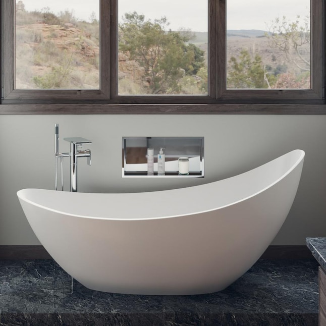 Alfi Brand 30 75 In W X 73 L, Lusini Solid Surface Freestanding Bathtub