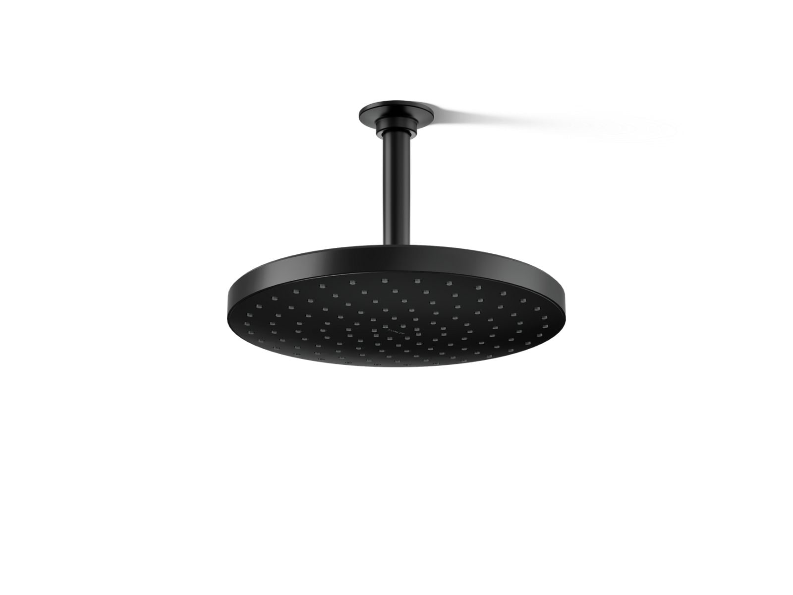 KOHLER 76465-Y-BL Awaken 1 -Spray Matte Black 9.88-in Round Fixed High Pressure Rain Shower Head 2.5 GPM
