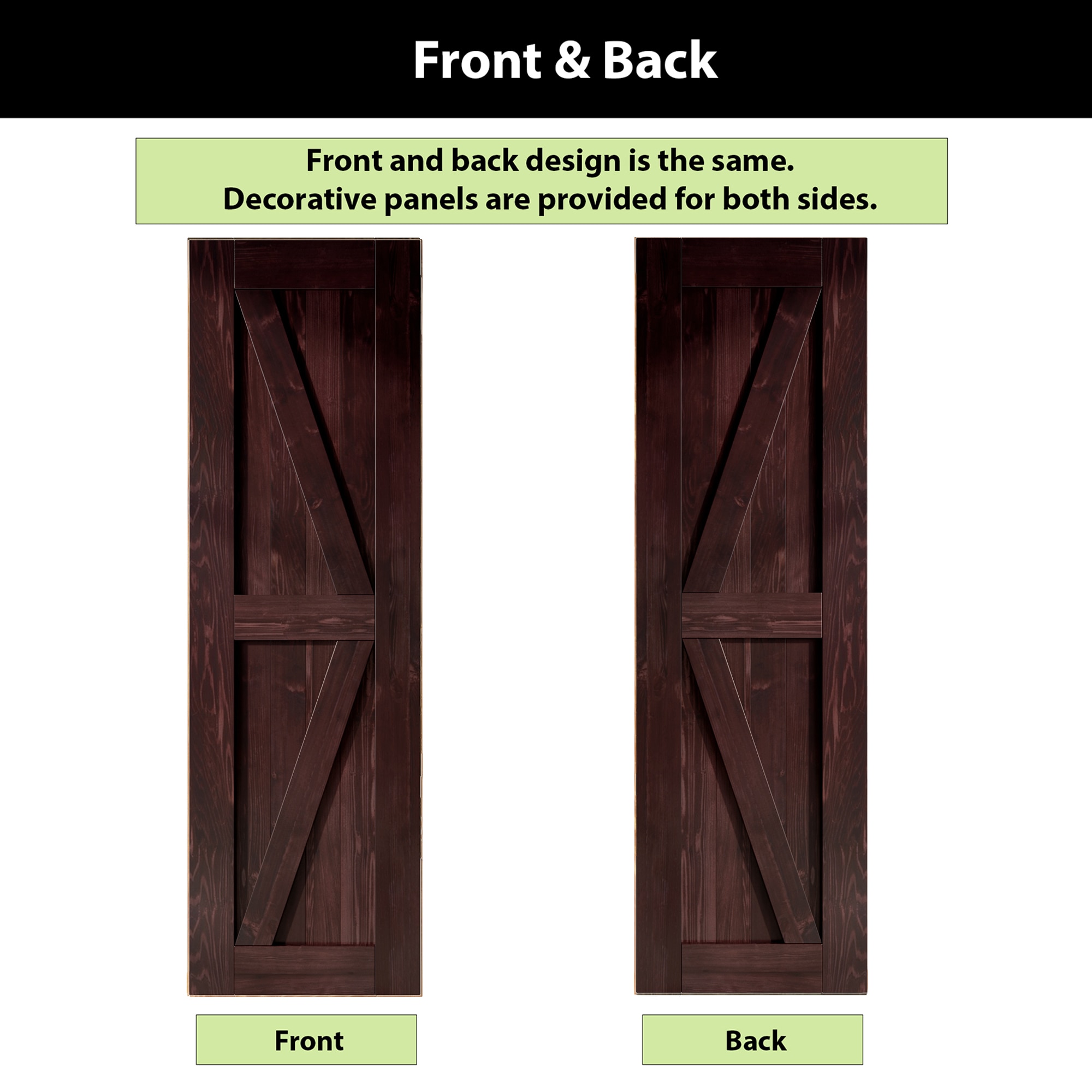 HOMACER 2684-K-RED Barn-Doors - View #6