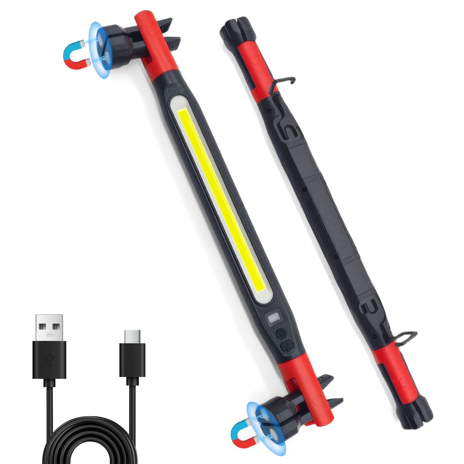 Lukvuzo Magnetic Work Light 3000 Lumens LED Flood Light with Rotating Head and Hooks IP65 Waterproof Shatterproof Portable Spotlight for Camping #LLU0706L118