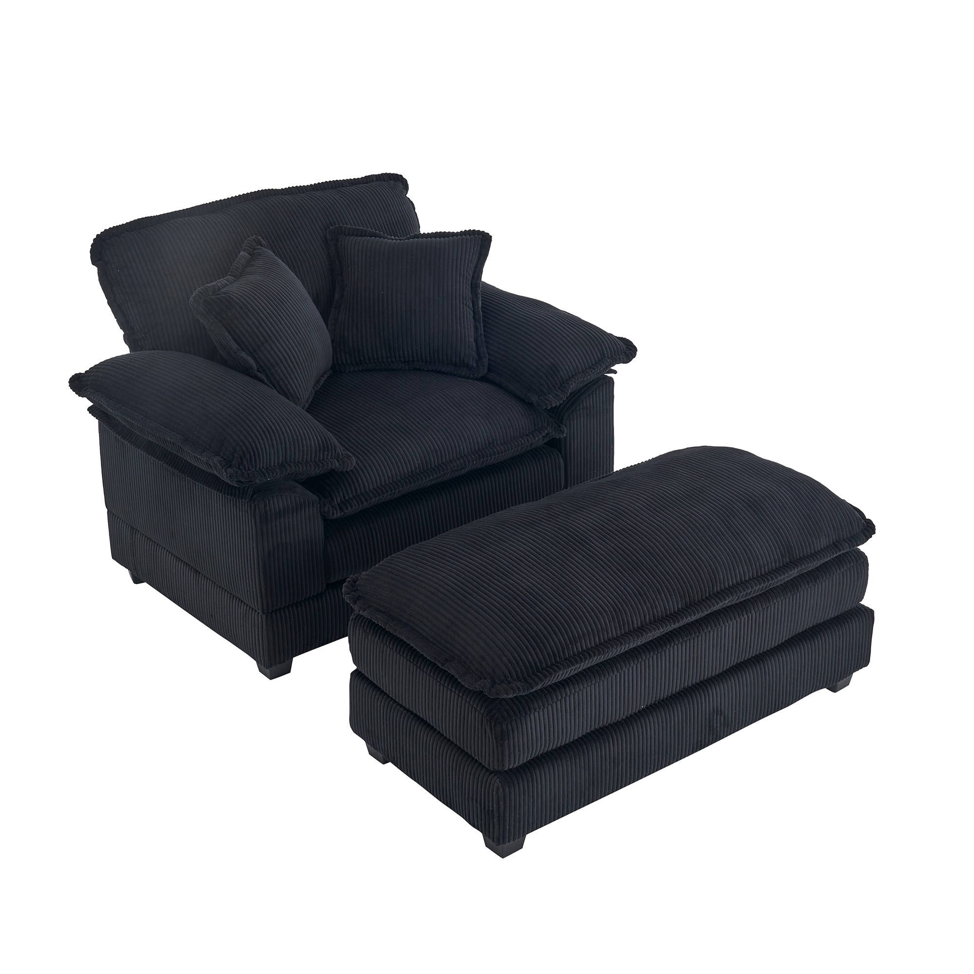 Bybafun YA3700181 56.3-in Casual Black 1 -seater Sofa
