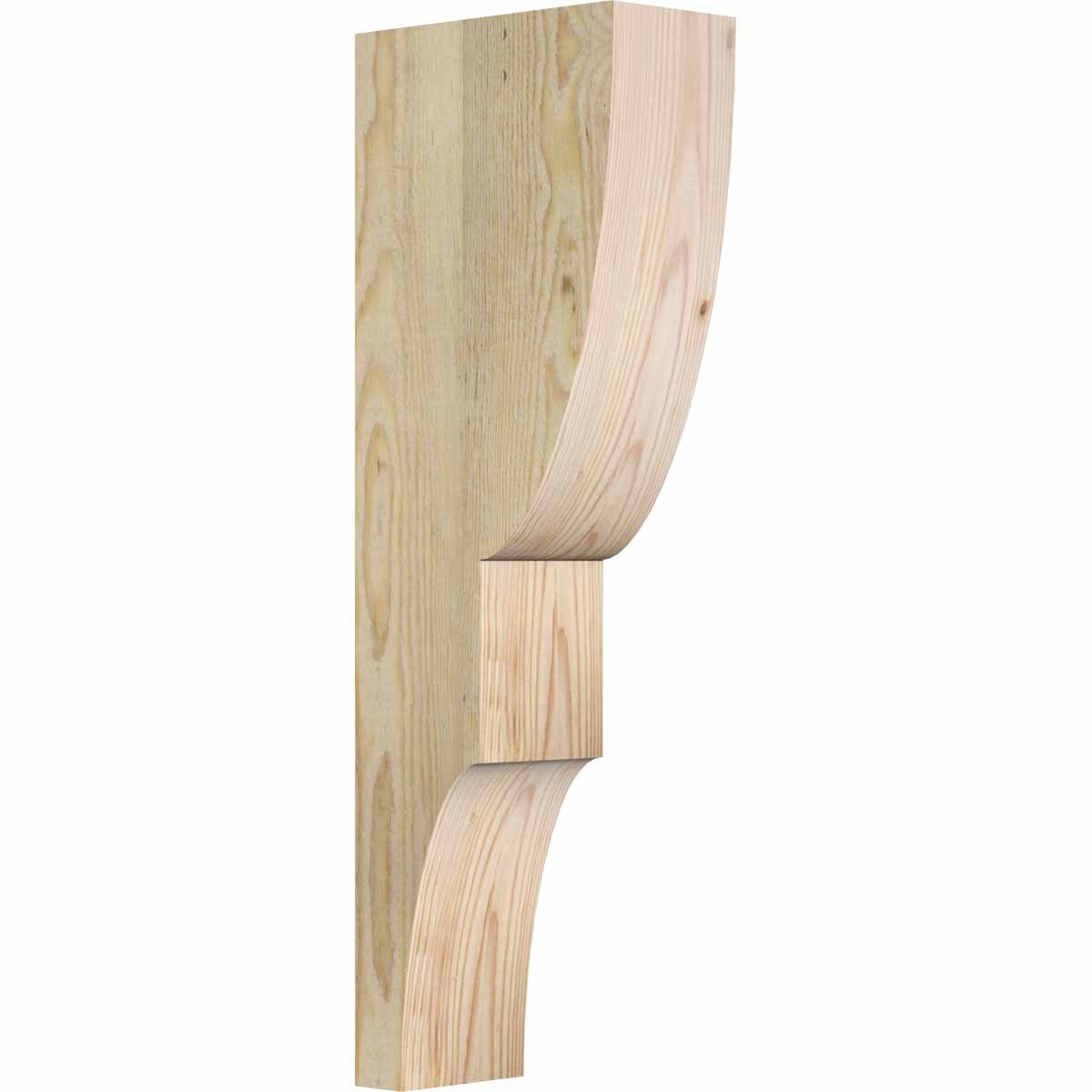 Ekena Millwork COR04X08X24RID00RDF 4-in x 8-in x 24-in Ridgewood Unfinished Douglas fir Wood Paintable/Stainable Corbel