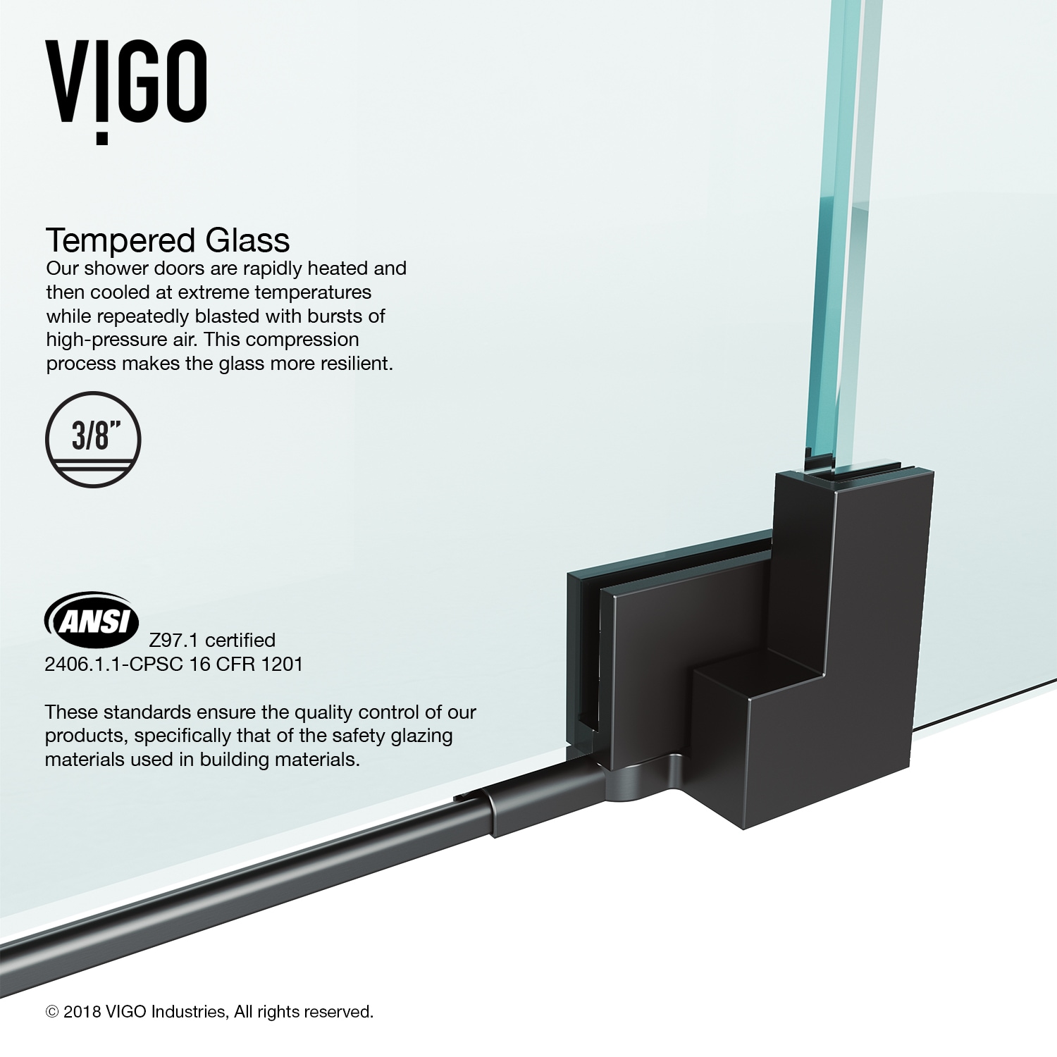 Vigo Pirouette Matte Black 36 In To 42 In W X 72 In H Framed Pivot Shower Door Vg6042mbcl42 At 5224