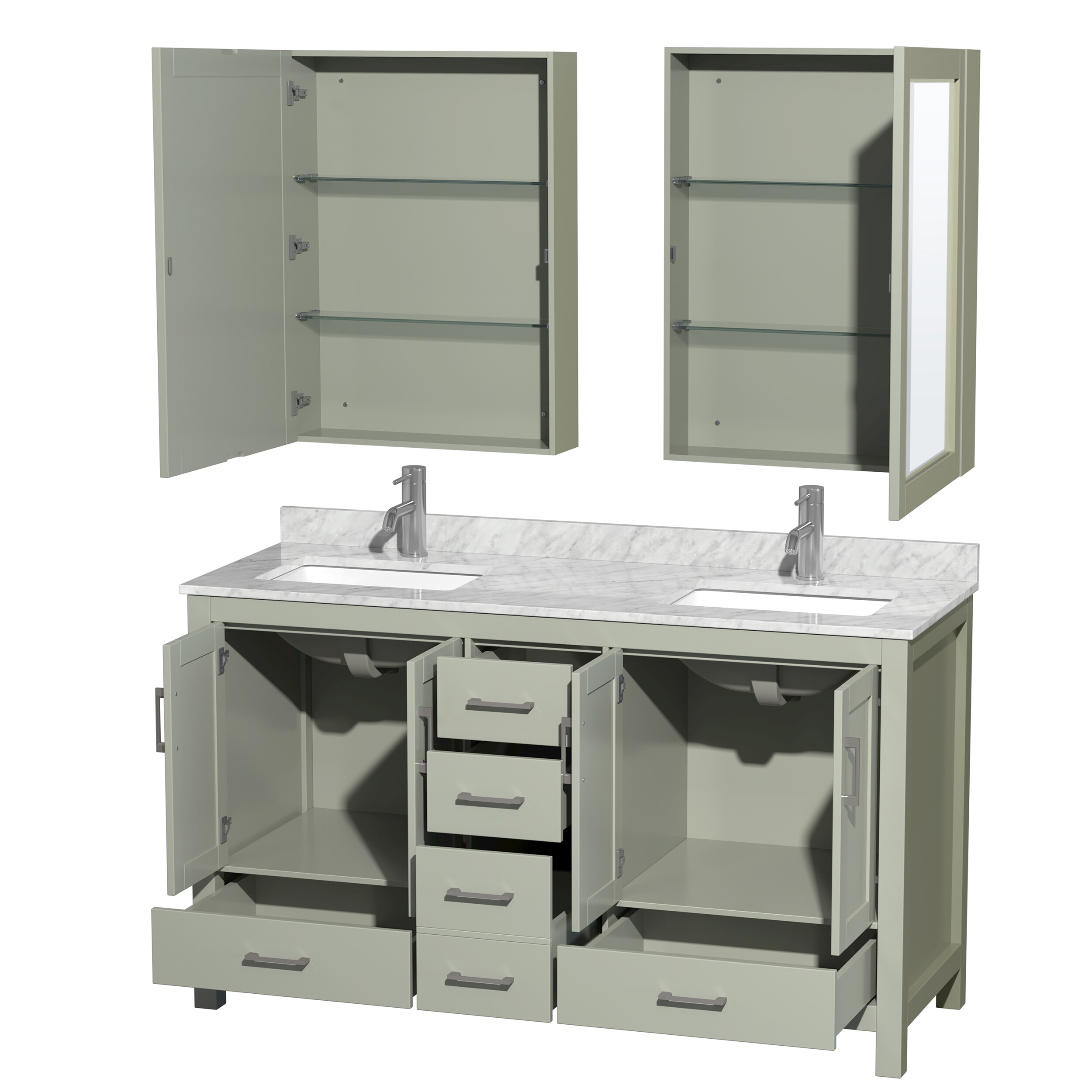 Wyndham Collection WCS141460DLGCMUNSMED Bath-Vanity-Combo - View #2
