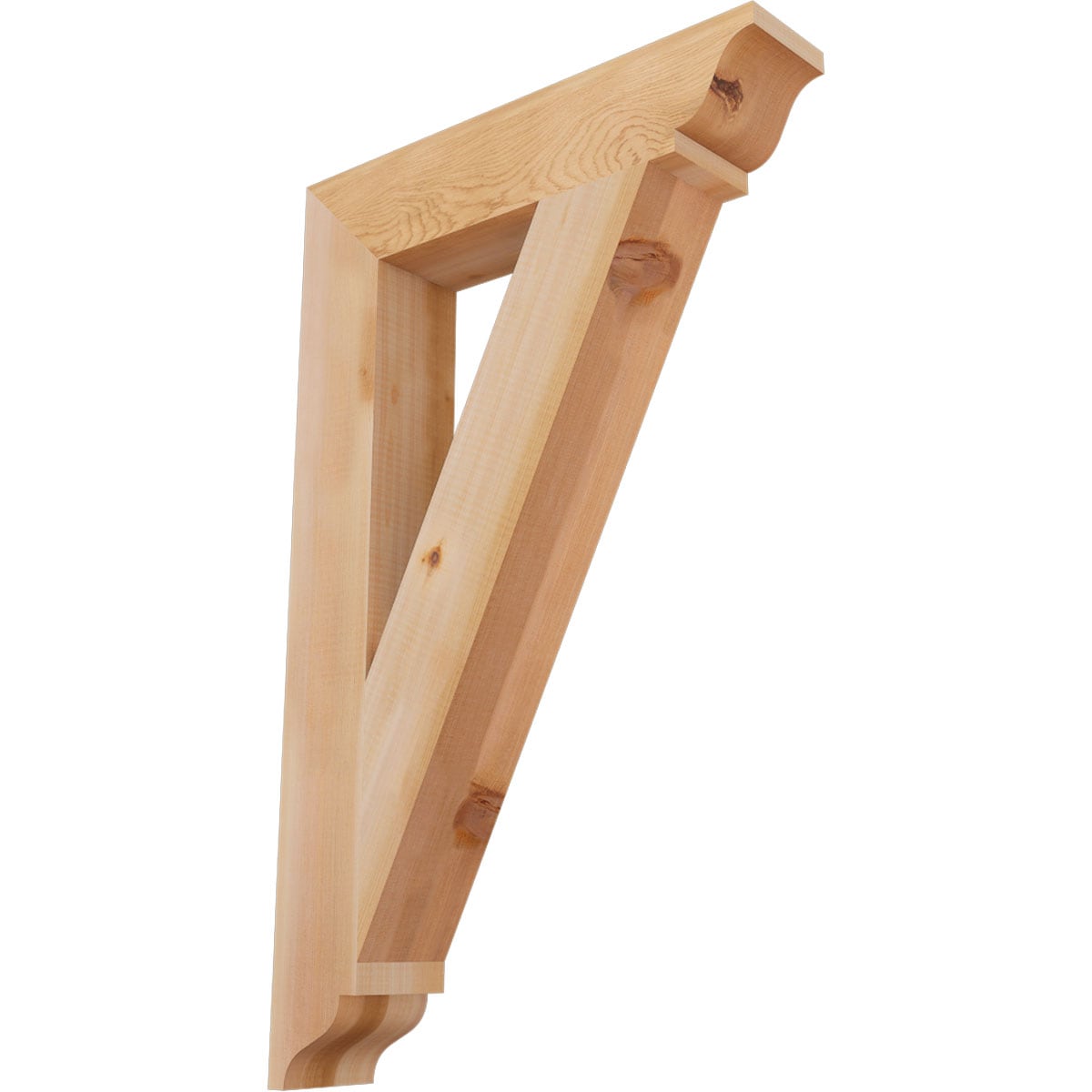 Ekena Millwork BKT04X20X32TRA01SWR Traditional traditional smooth 3-1/2-in x 20-in x 32-in Western red cedar Brown Wood Standard bracket