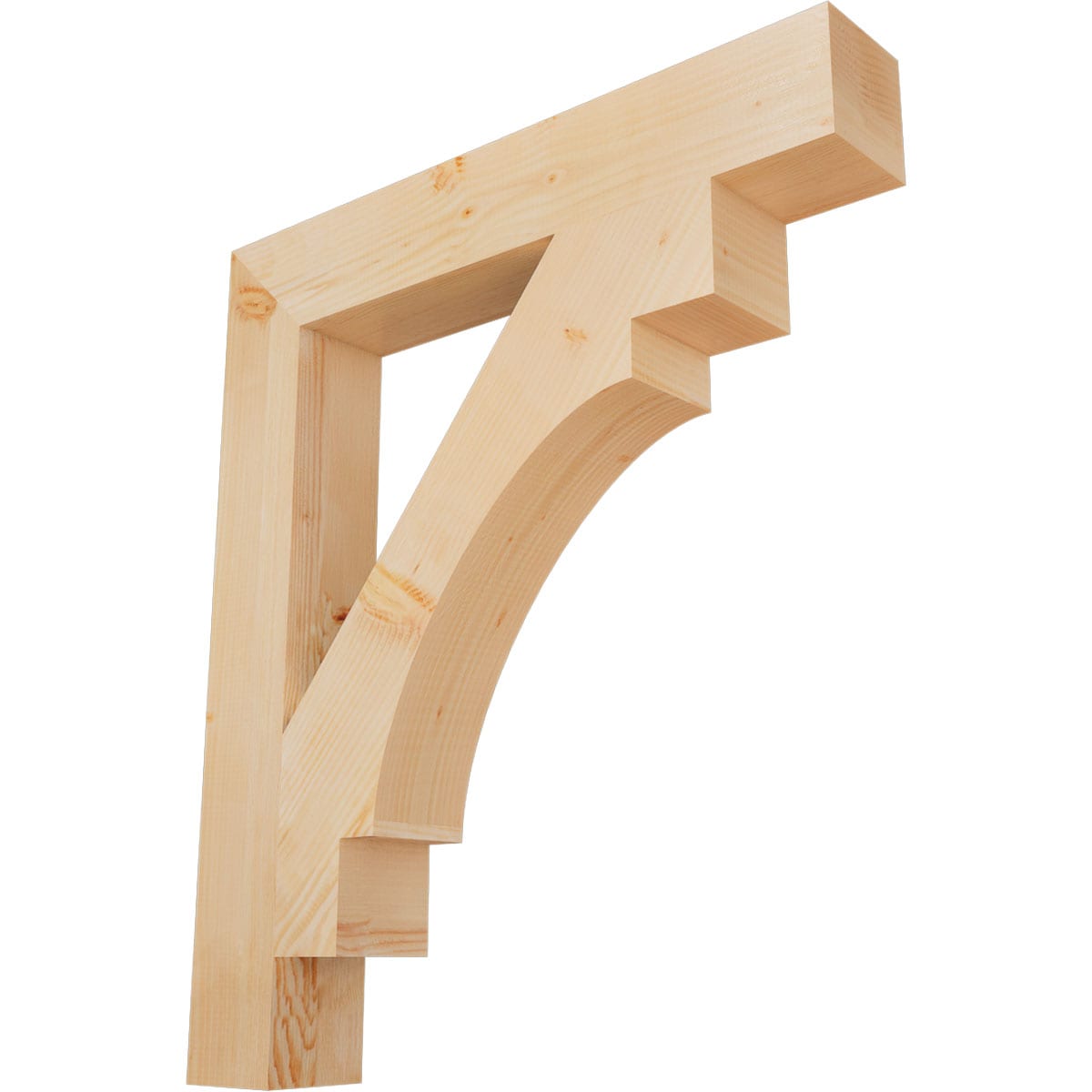 Ekena Millwork BKT06X38X44MRC05SDF Merced block smooth 5-1/2-in x 38-in x 44-in Douglas fir Brown Wood Standard bracket