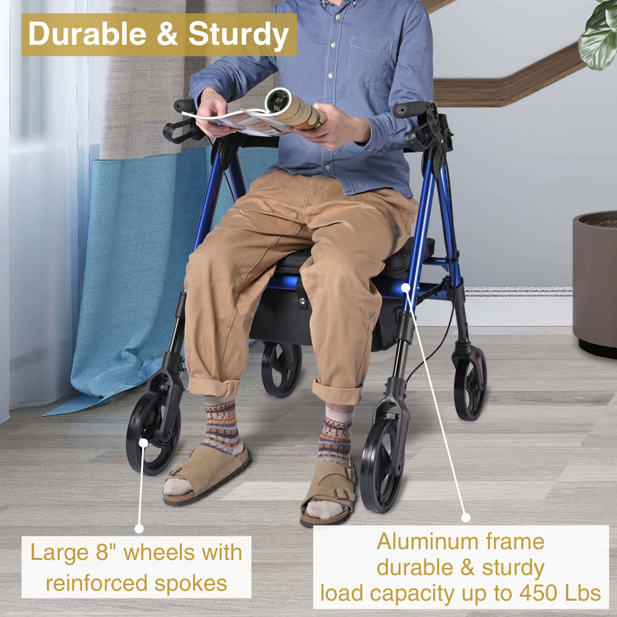 Yescom 38RLT001-9268-03-LO Walkers-Wheelchairs-Rollators - View #3
